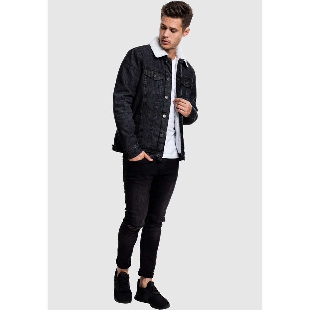 URBAN CLASSICS Allwetterjacke »Urban Classics Herren Sherpa Denim Jacket«, (1 St.), ohne Kapuze