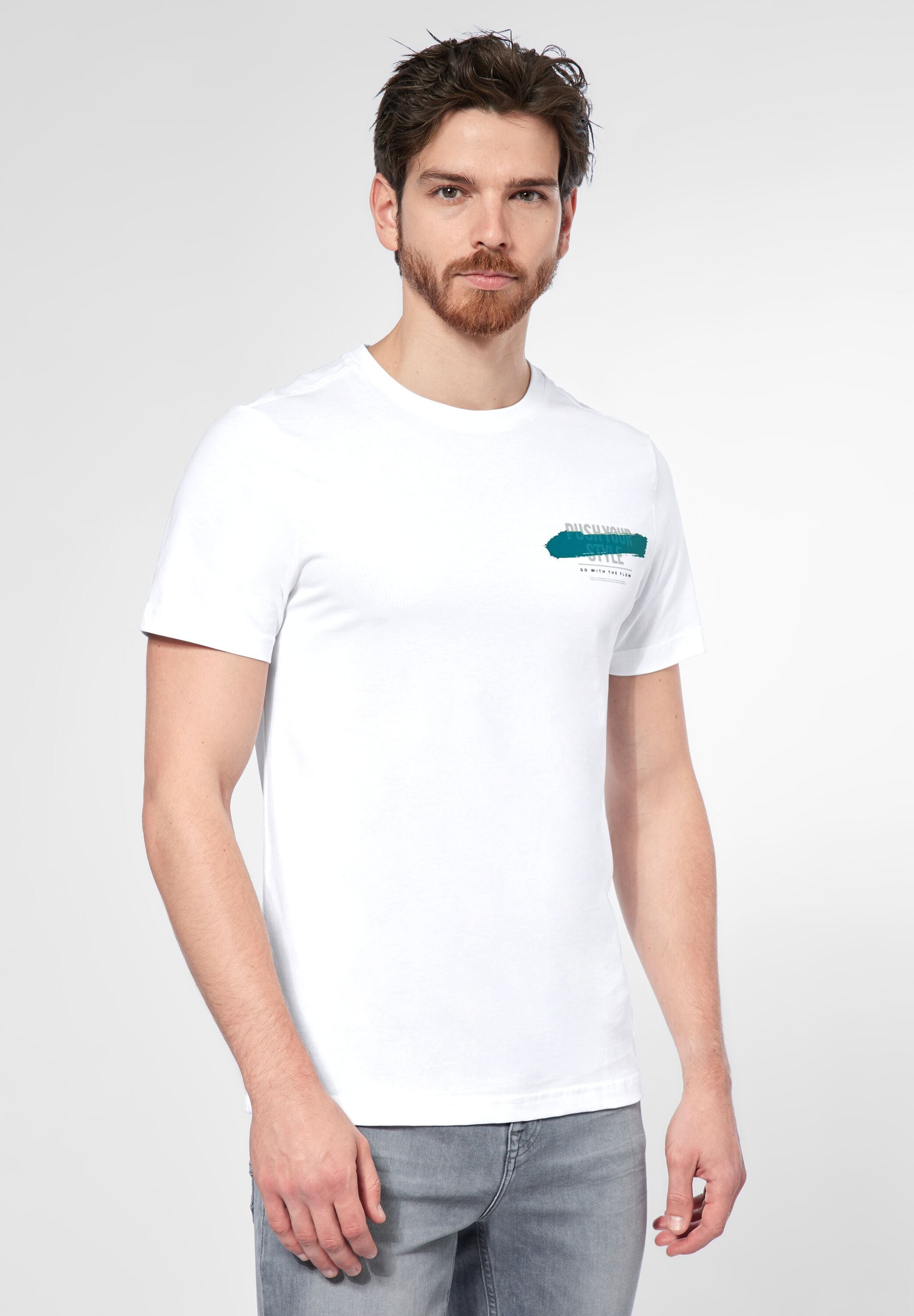 STREET ONE MEN T-Shirt, mit Wording günstig online kaufen