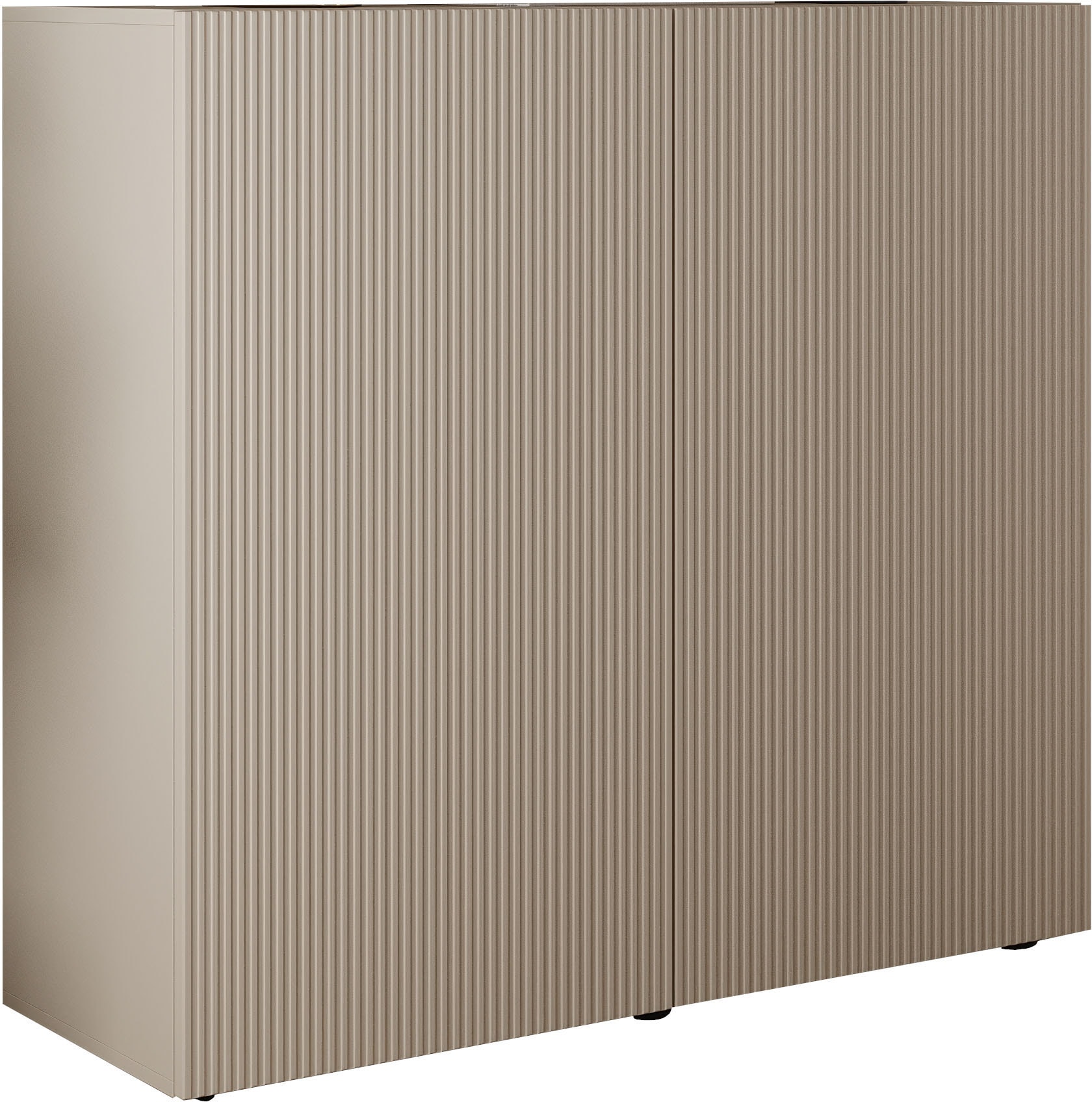 INOSIGN Highboard »Rio Höhe 111 cm u. Breite 120 cm, Kommode mit 2 Türen,«, geriffelte Front, modern u. elegant, viel Stauraum