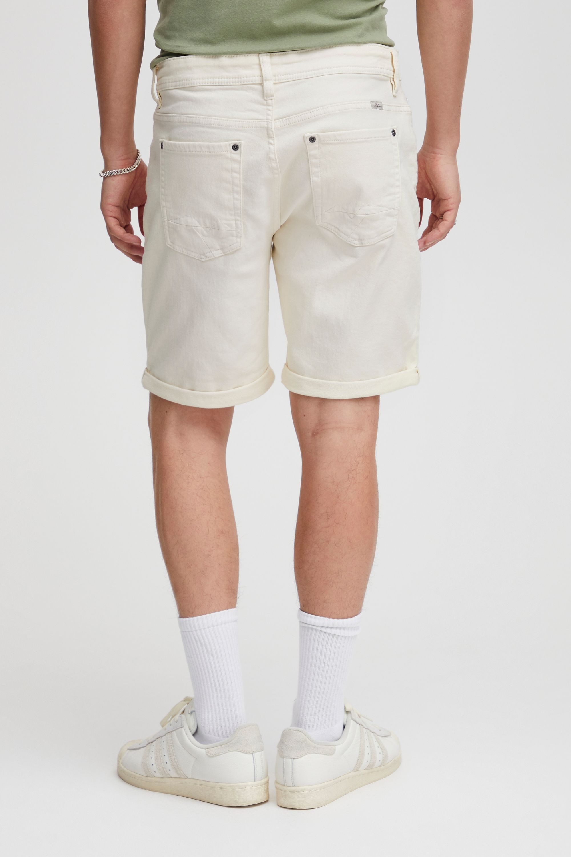 Jeansshorts BLEND "BHJogg", Herren, Gr. XXL, US-Größen, cloud cream, Denim/Jeans, 85% Baumwolle, 13% Polyester, 2% Elasthan, unifarben, regular fit kurz, Jeans Jeansshorts, Stilvolle 5-Pocket-Jeansshorts 6