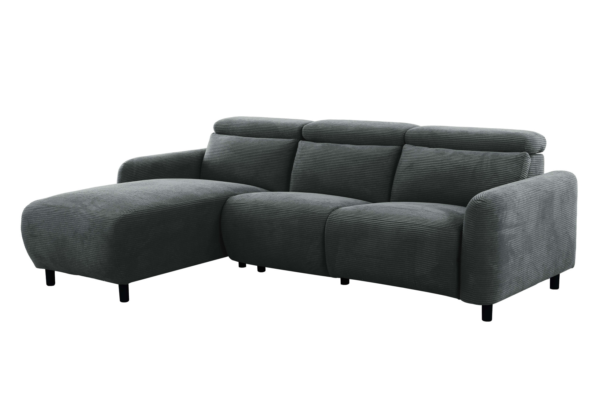 Home affaire Ecksofa »SKAANE Struktur, L-Form, 274 cm, manuelle u. elektrische Funktion,«, Kopfteilverstellung, Relax-und Liegefunktion, Federkernpolsterung