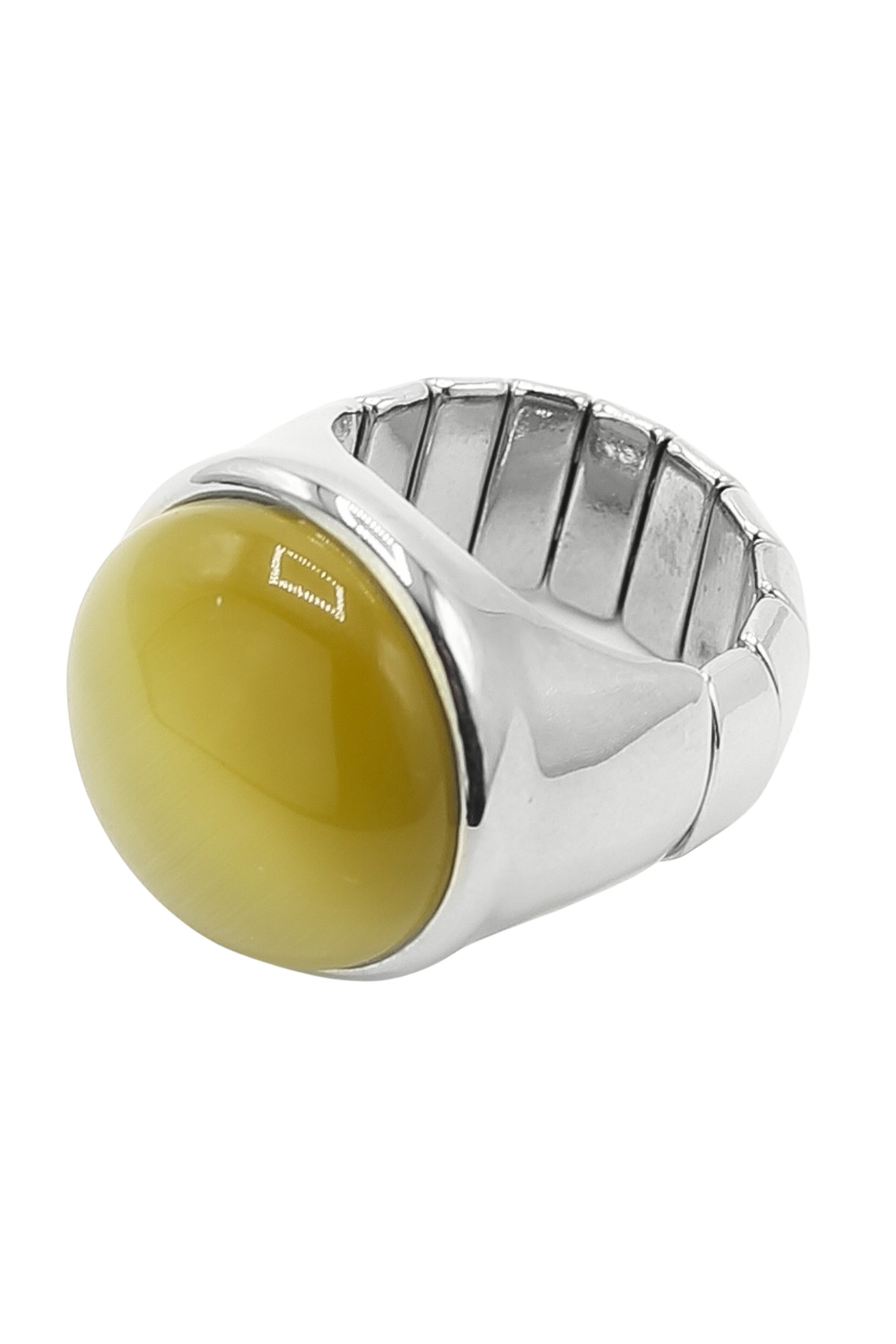 Fingerring "Olive", grün (oliv), COLLEZIONE ALESSANDRO, Fingerringe, Damen, Messing, Fingerring