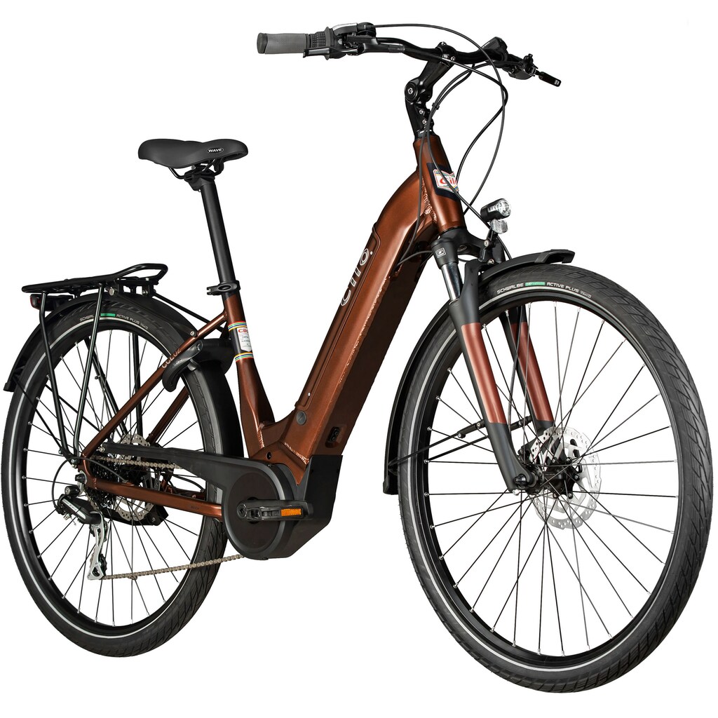 Cilo E-Bike »Cityliner CCLÂ°02+ Chocolate«, Shimano, Acera M360, Mittelmotor 250 W