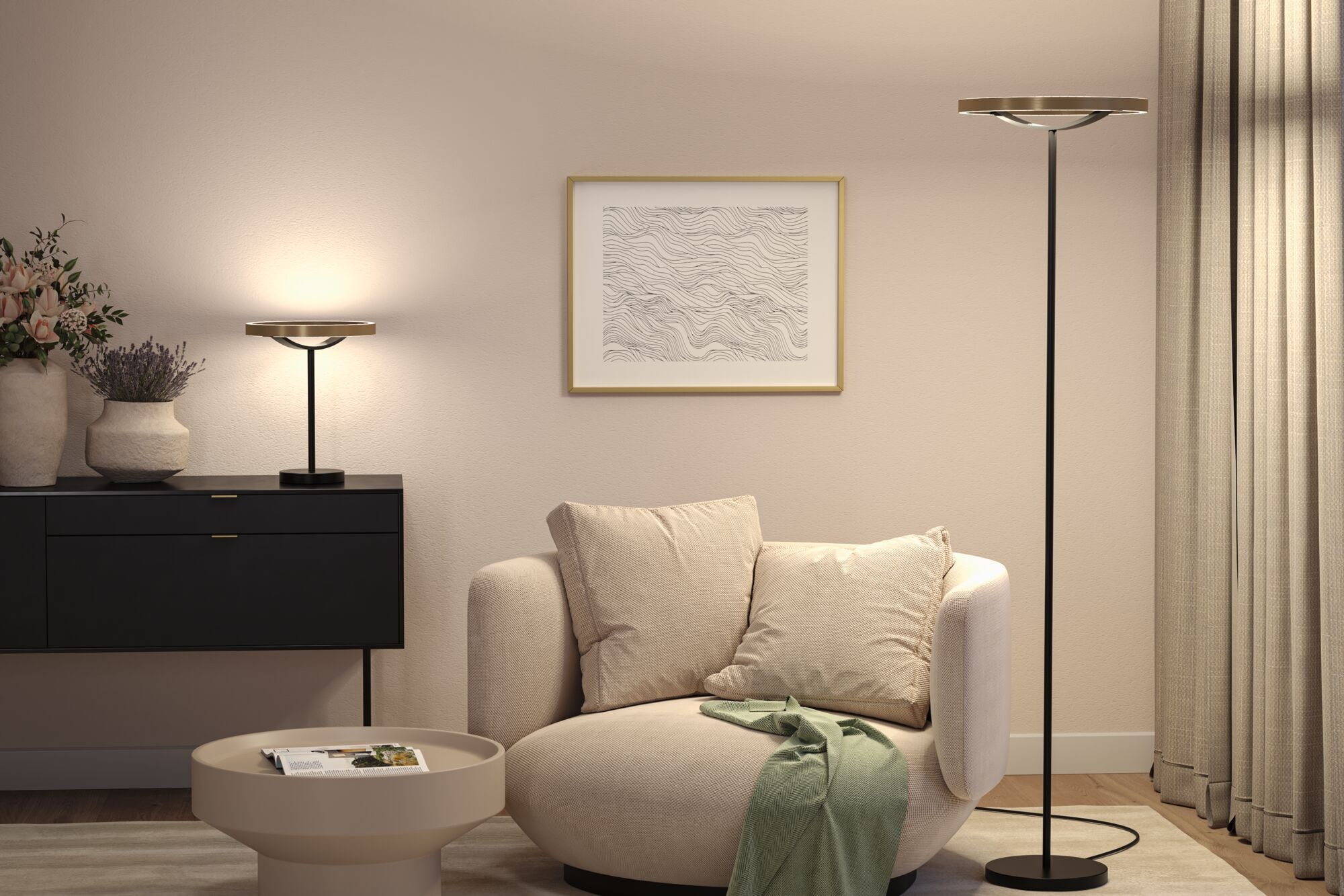 Paulmann LED Tischleuchte »Melira LED 10W Gold /Schwarz 230V Metall« LED-Modul 1 Stk. 3StepDim