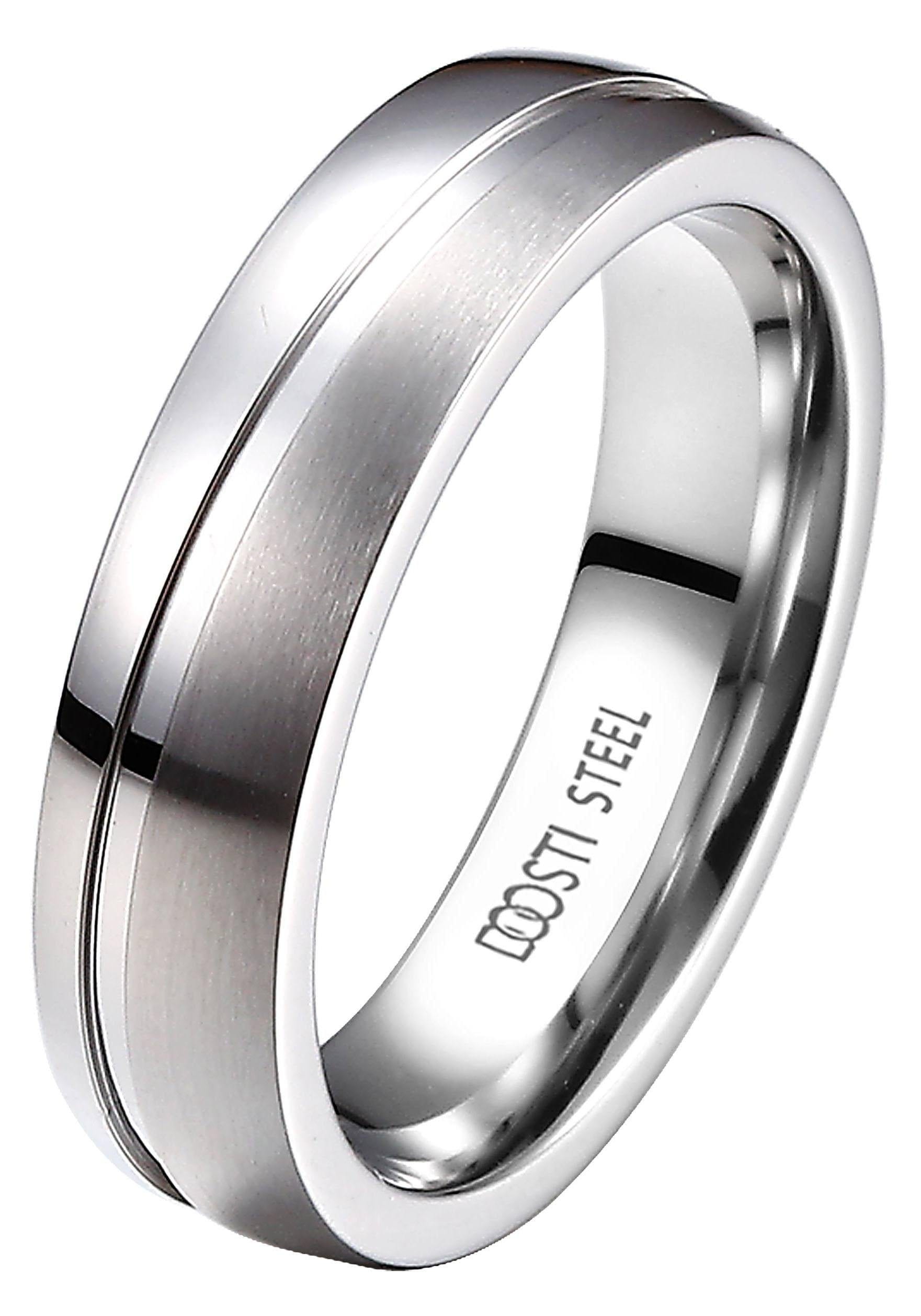 DOOSTI Trauring »Schmuck Geschenk Edelstahl Trauring Ehering Partnerring LIEBE«, wahlweise mit oder ohne Zirkonia