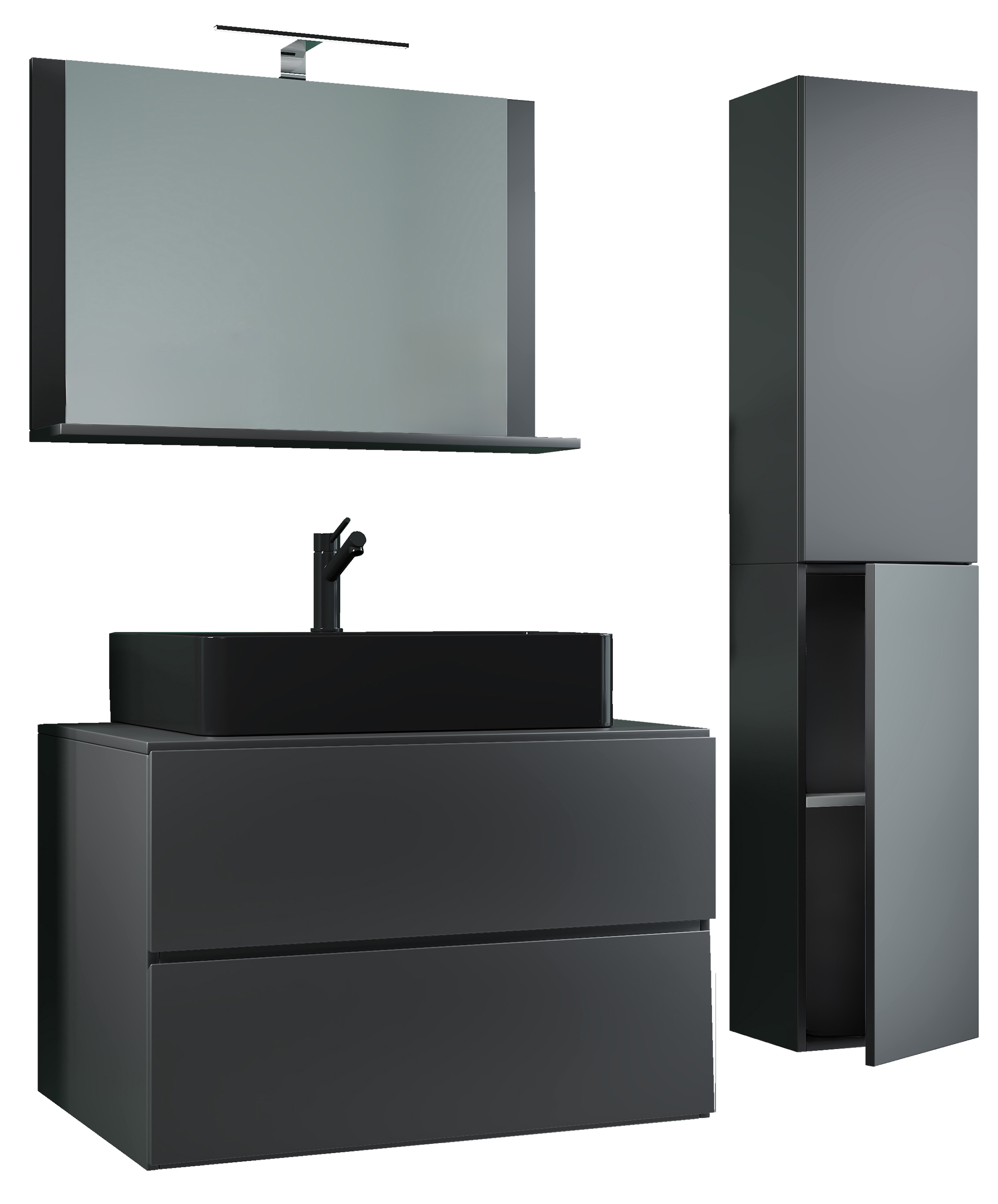 VCM Waschtisch »4-tlg Waschtisch Badmöbel Lendas 80 cm L Schublade« 4 Stk. tlg.