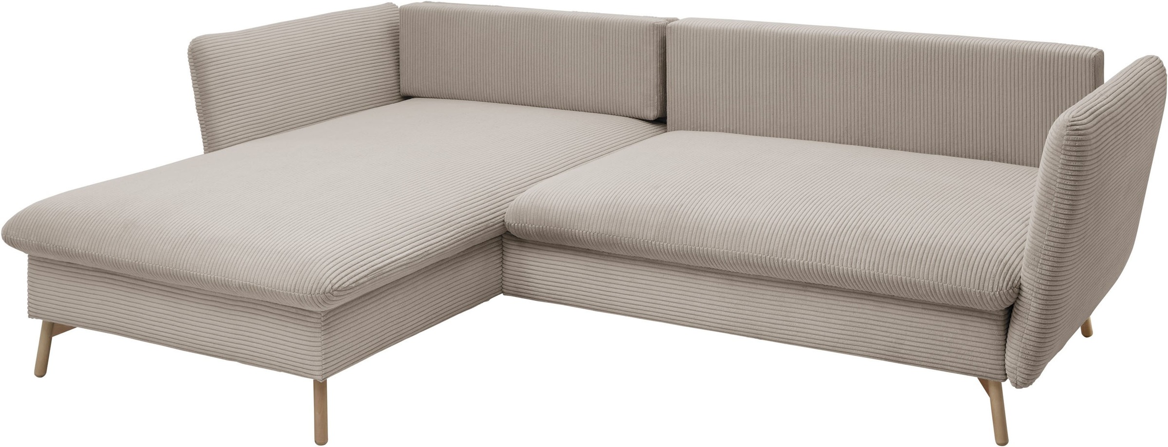 andas Ecksofa »MERLE, 258 cm, L-Form, traumhafter Cord,«, mit Bettfunktion und Bettkasten, Liegefläche 224 x 139