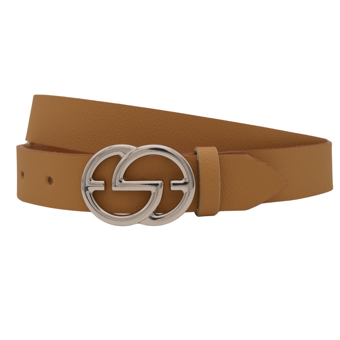 Ledergürtel ANNAMATONI "AnnaMatoni Ledergürtel Eno Ledergürtel Eno", Damen, Gr. TW85 - 100cm Gesamtlänge, beige (beige 130), 100% Leder, Gürtel Ledergürtel