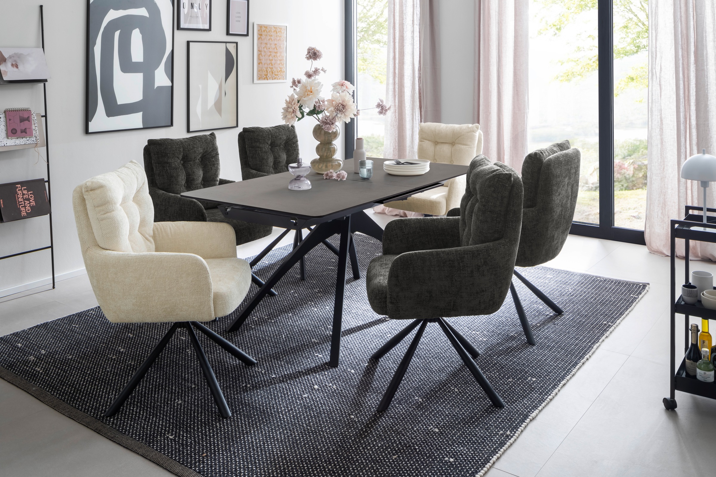 MCA furniture Esstisch "CERRITO Auszugtisch 160-220 cm - marmoriert", (1 St günstig online kaufen