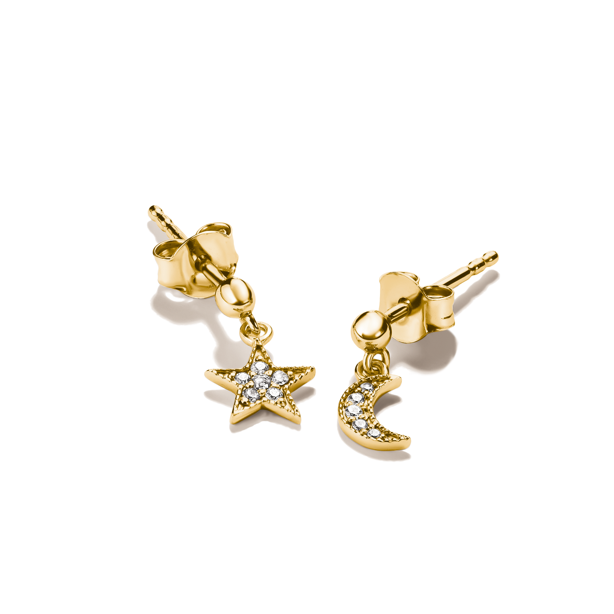 THOMAS SABO Paar Ohrstecker »Mond-Design und Stern-Desgin« mit Zirkonia (synth.)