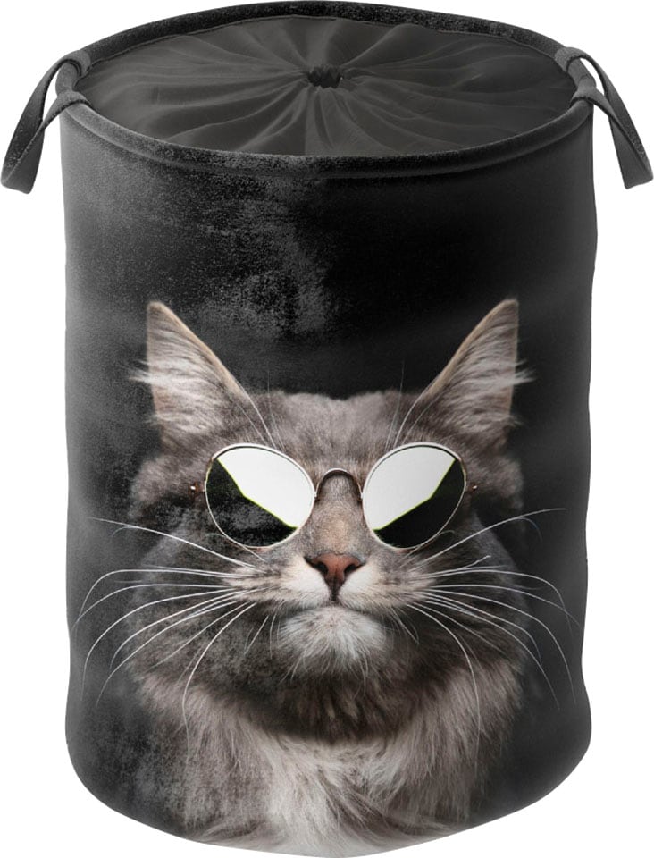 Wäschekorb Cat«, »Cool Farben, kräftige bestellen Deckel samtweiche | Sanilo BAUR mit Oberfläche,