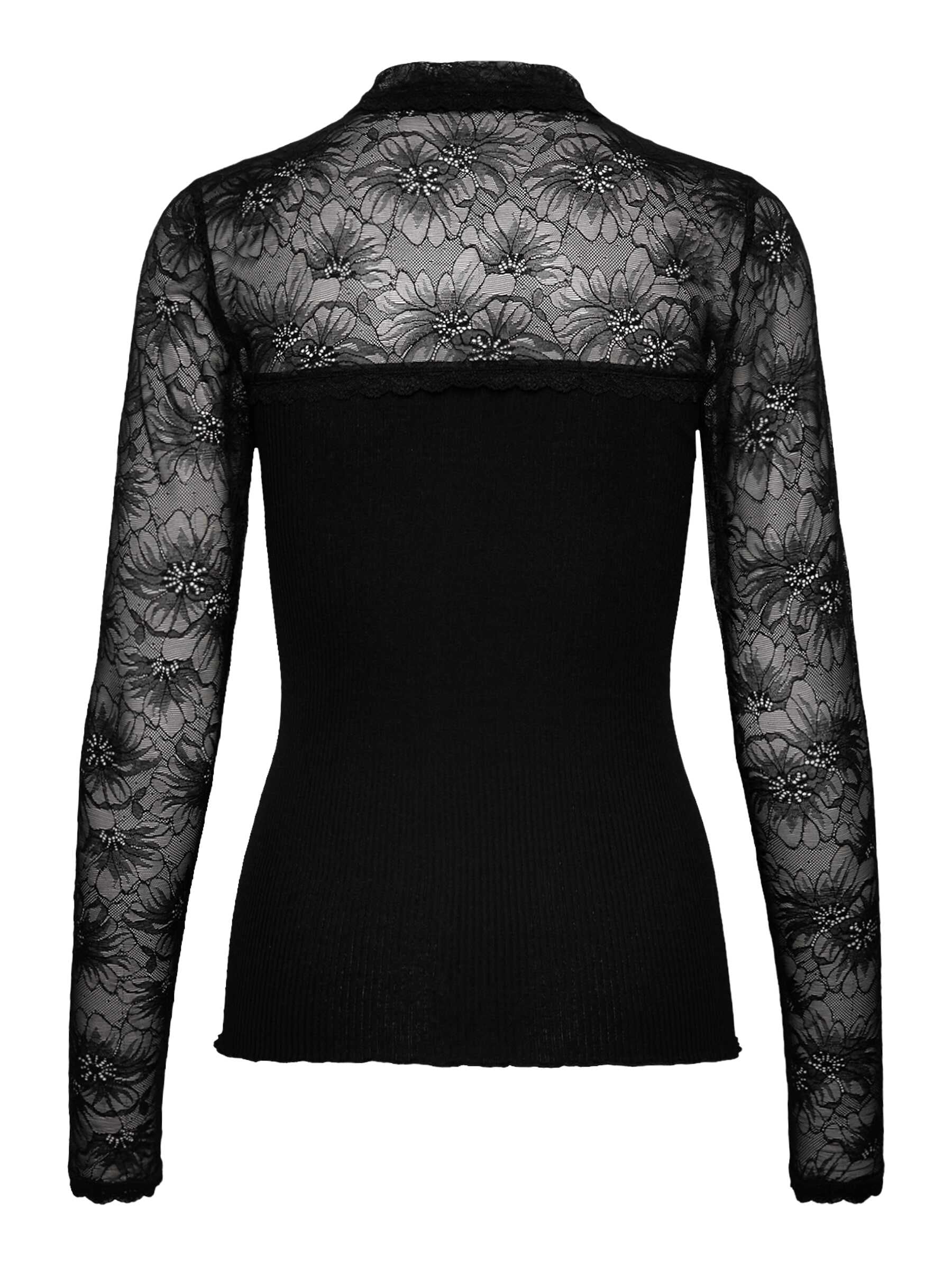 rosemunde Langarmshirt »Beatha lace shirt« Langarm, mit Polokragen und Knöpfen, mit Spitze, Seidenmix