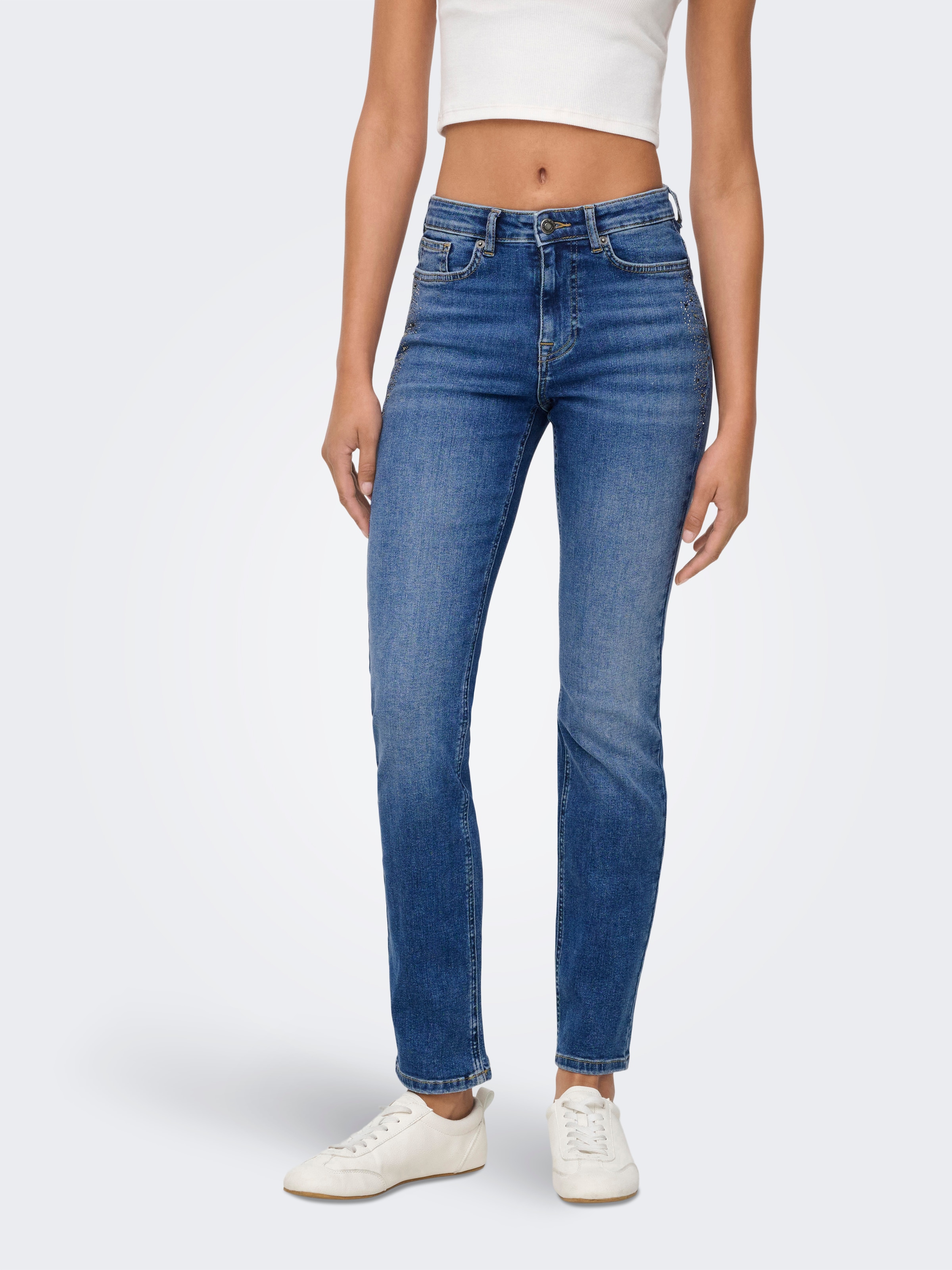 ONLY Slim-fit-Jeans "ONLSUI MID SLIM RHINESTONE DNM TAI" günstig online kaufen