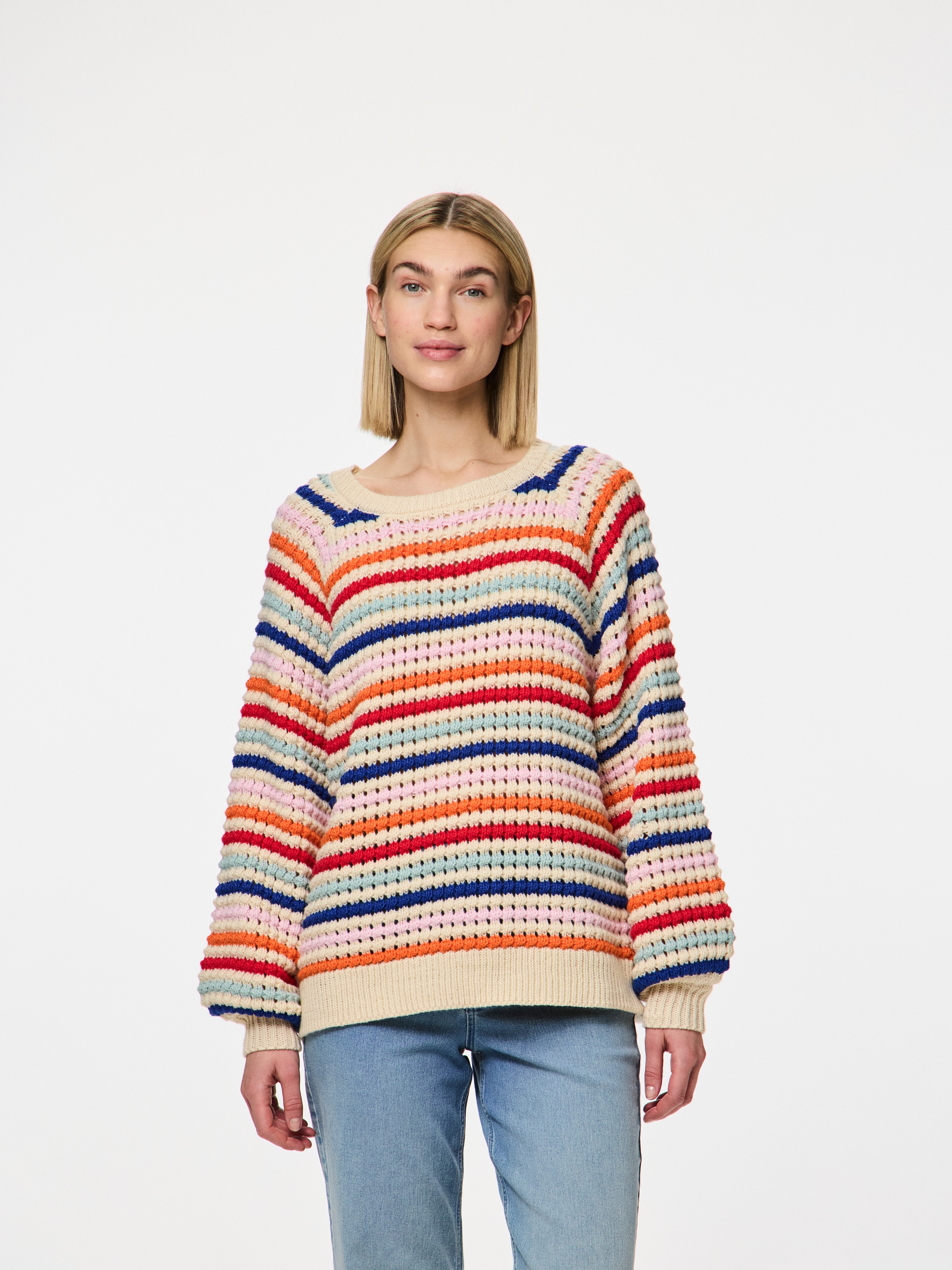 pieces Rundhalspullover »PCDOSLA LS O-NECK KNIT MM«