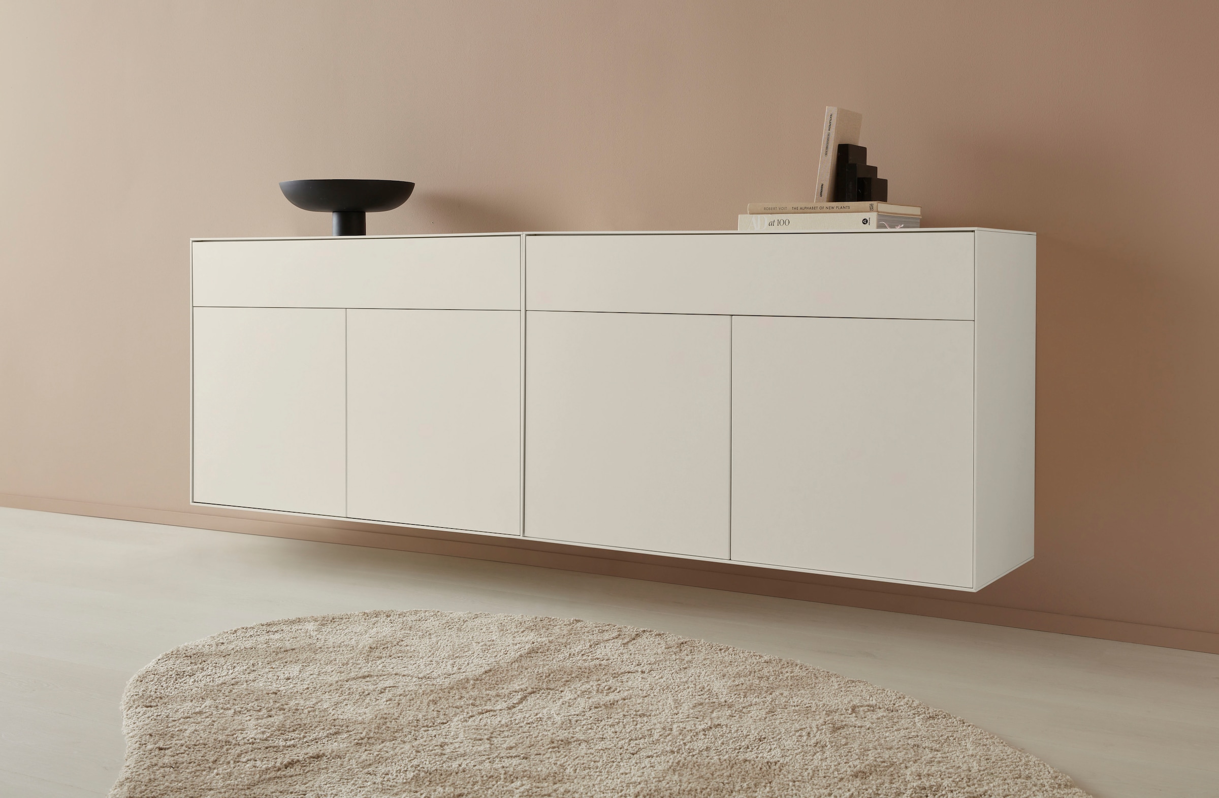 LeGer Home by Lena Gercke Sideboard "Essentials", (2 St.), Breite: 224cm, MDF lackiert, Push-to-open-Funktion