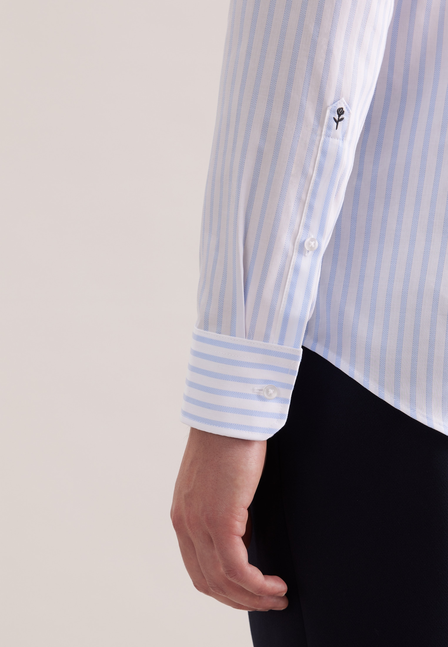 seidensticker Businesshemd »Schwarze Rose« Slim 1/1 Extra lang Kentkragen Gestreift