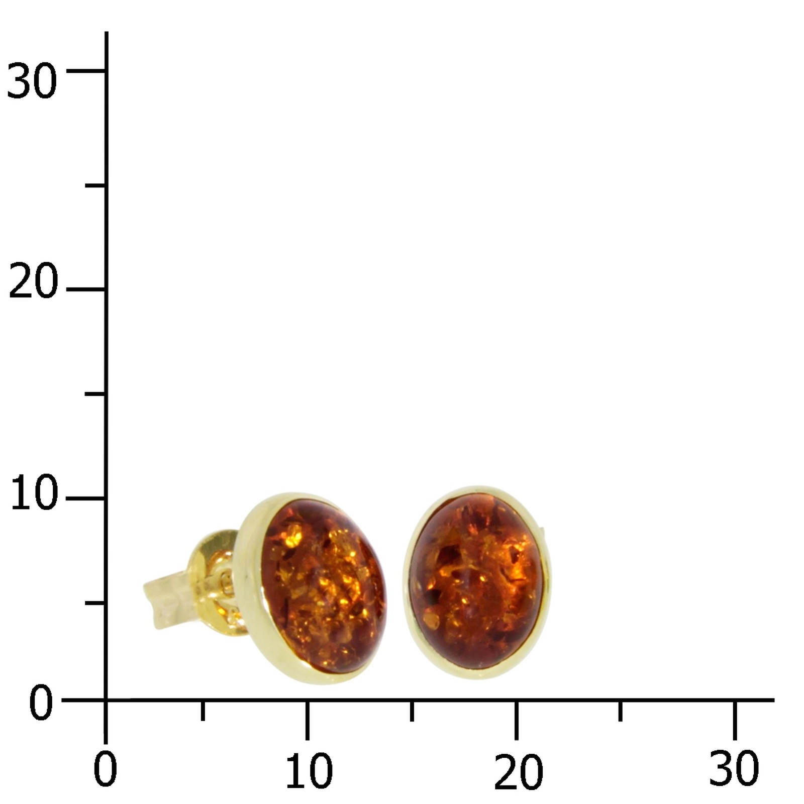 OSTSEE-SCHMUCK Paar Ohrstecker »Ostsee-Schmuck Ohrstecker Classic 8 x 6 mm«, (2 tlg.)