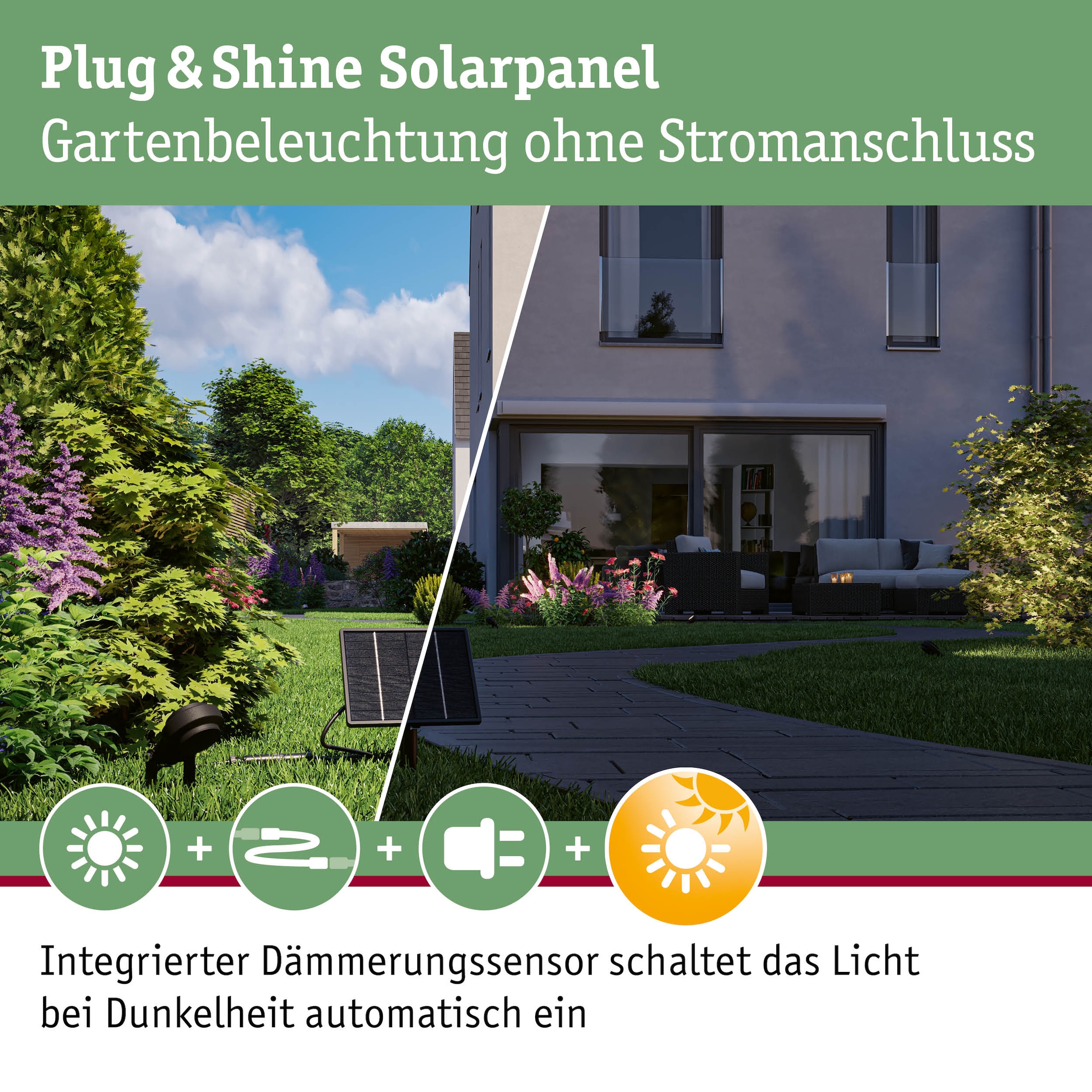 Paulmann Verteiler »IP44 24V max. 21W Anthrazit« 1 Stk. tlg. Solar, Dämmerungssensors