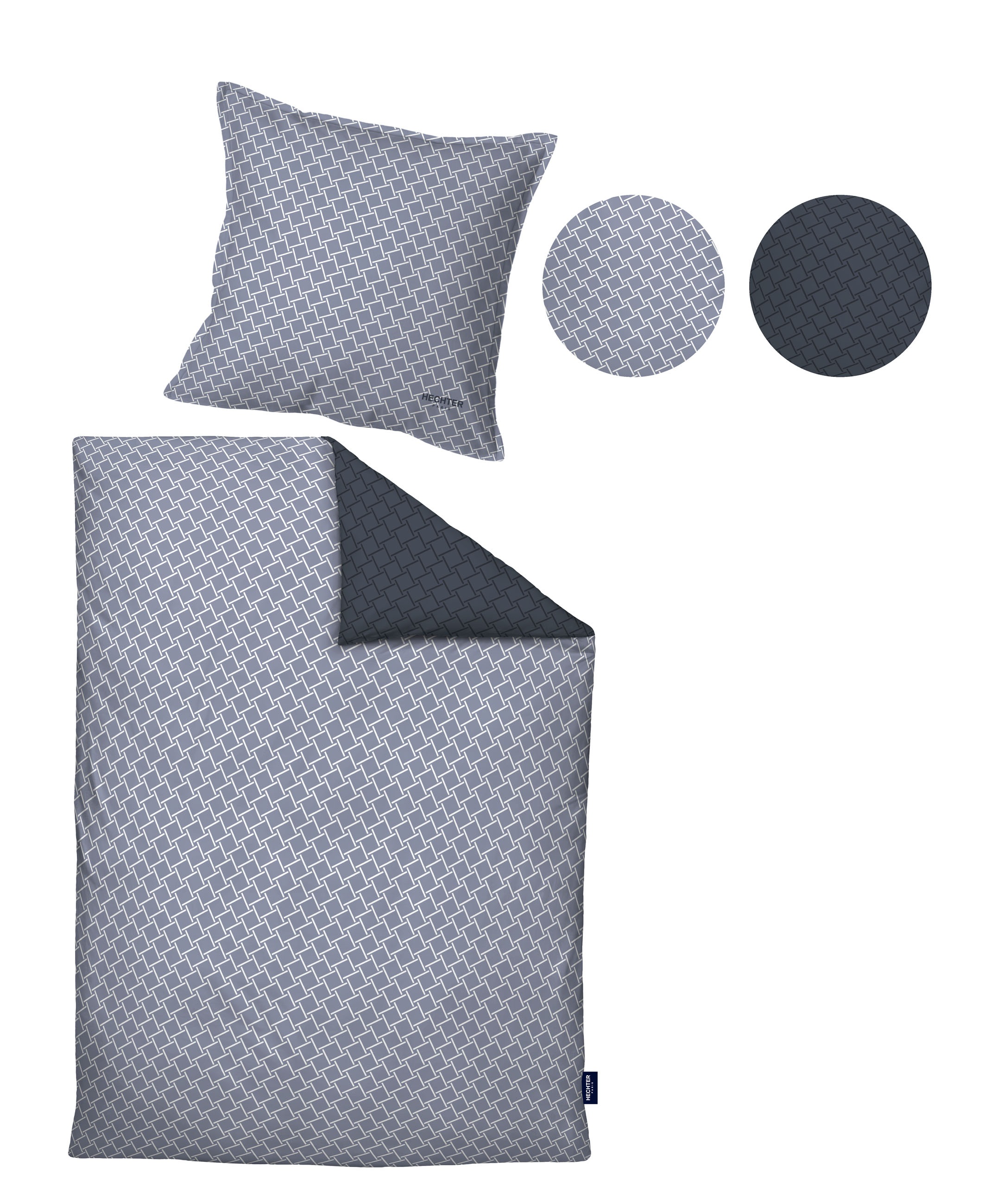 HECHTER PARIS Wendebettwäsche »0061311«, feiner Glanz + weicher Griff,100% Baumwolle, Stehsaum, gesticktes LOGO