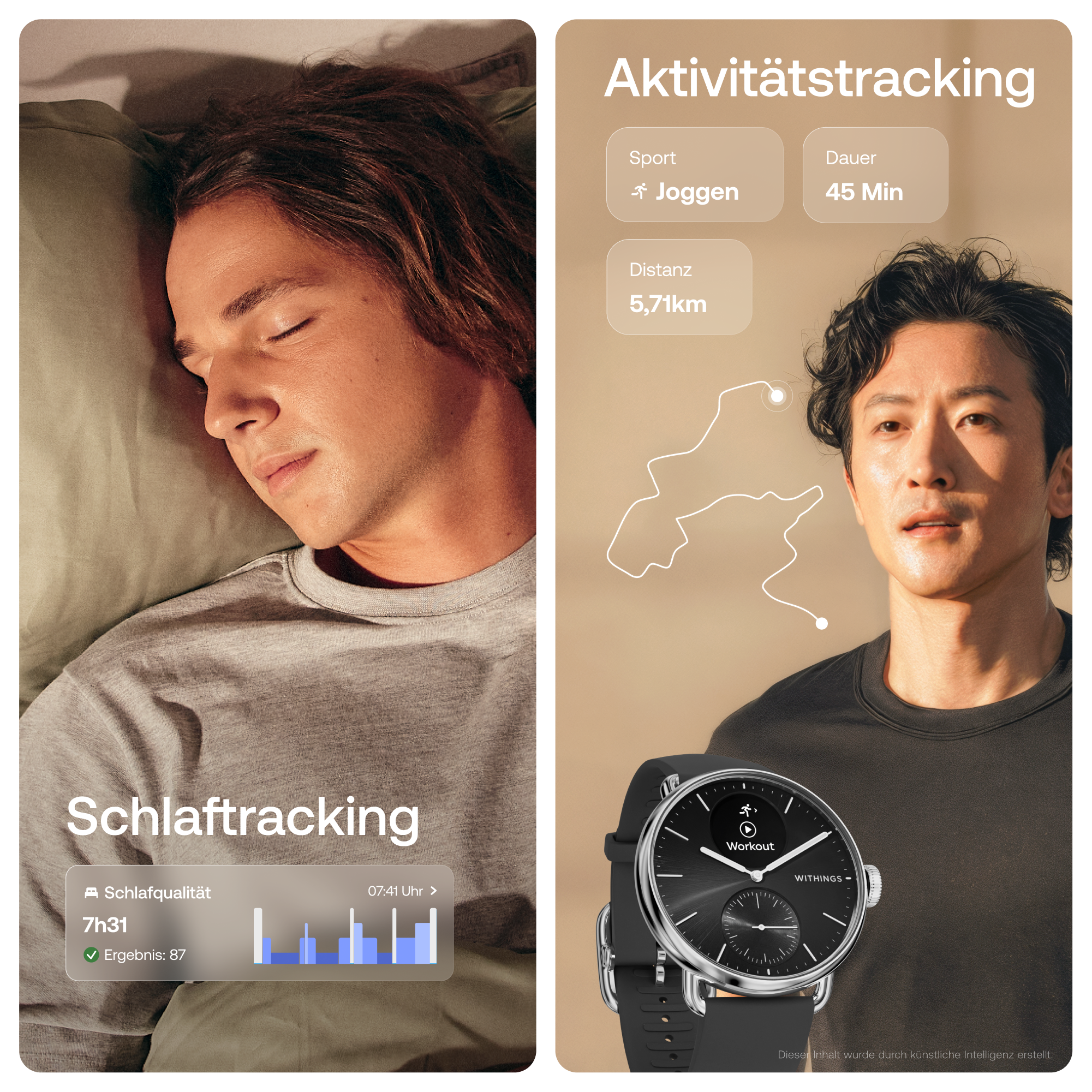 Withings Smartwatch »ScanWatch 2 38mm, hybrid, Akku bis 35 Tage, 50 M Wasserdicht« HealthSense OS