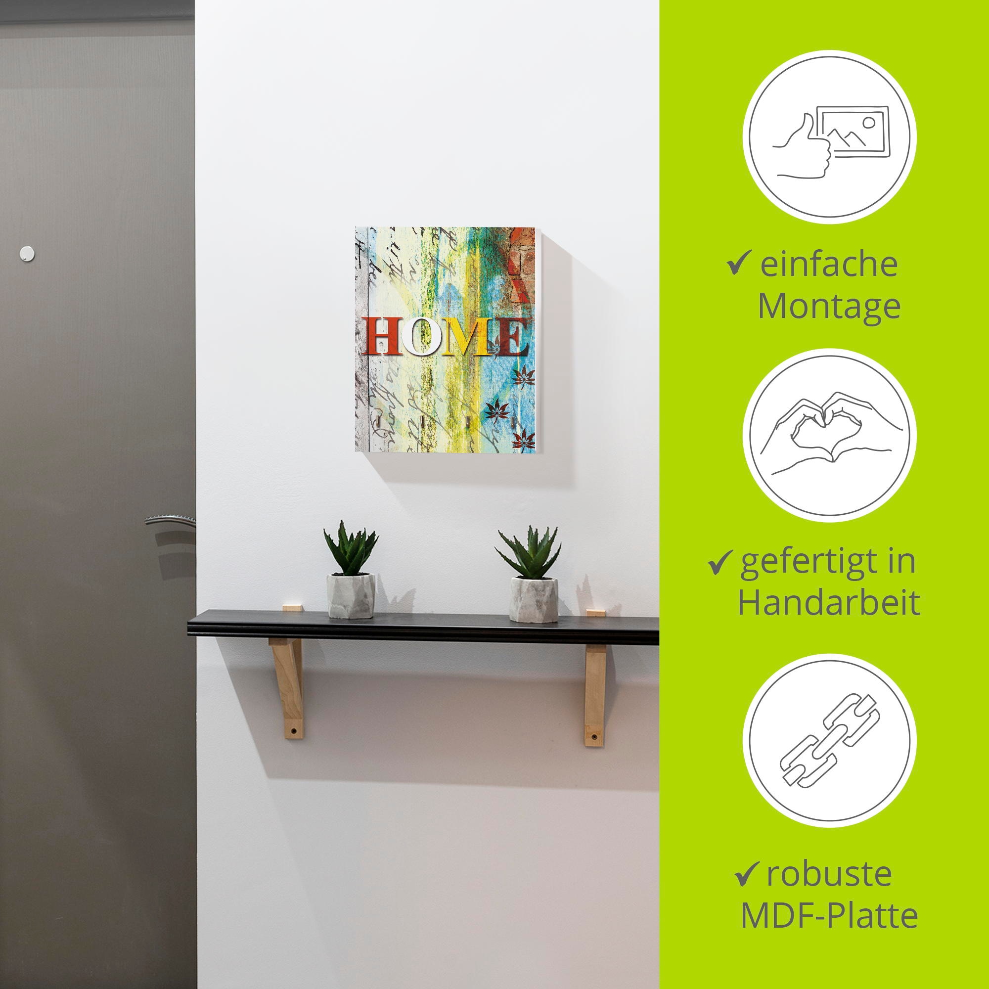 Artland Hakenleiste »Buntes Zuhause«, MDF