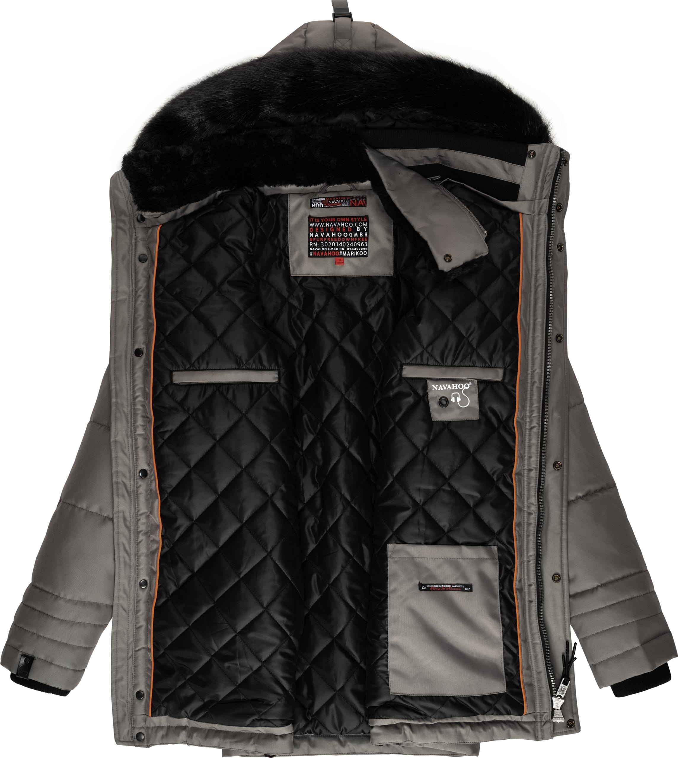 Navahoo Winterjacke »Luaan«, mit Kapuze, stylischer Wintermantel mit abnehmbarer Kapuze