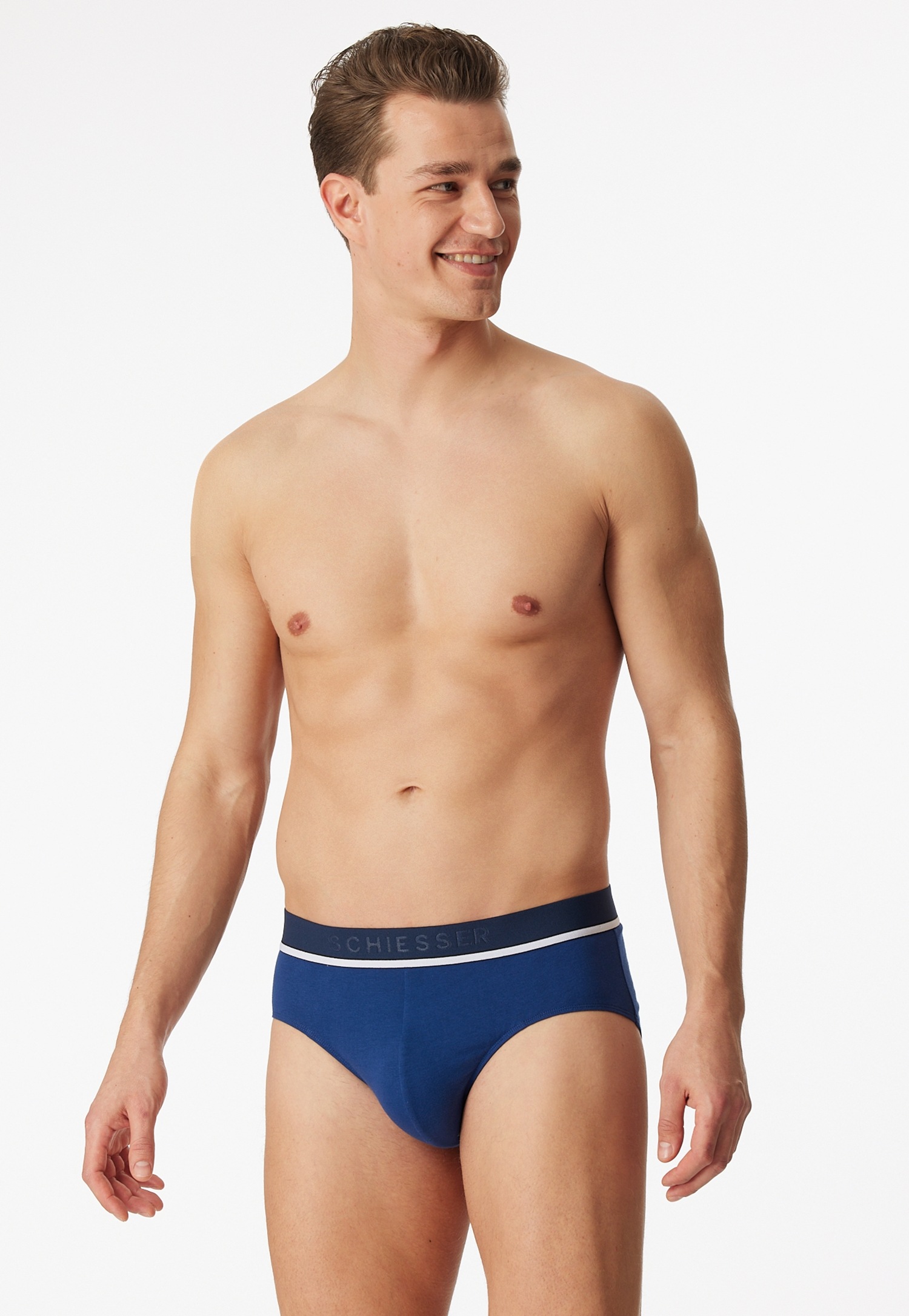 Thumbnail - Schiesser Rioslip ""95/5"", (3er-Pack), mit sportlichem Logo-Webgummibund mit schmalen weißem Ansatz