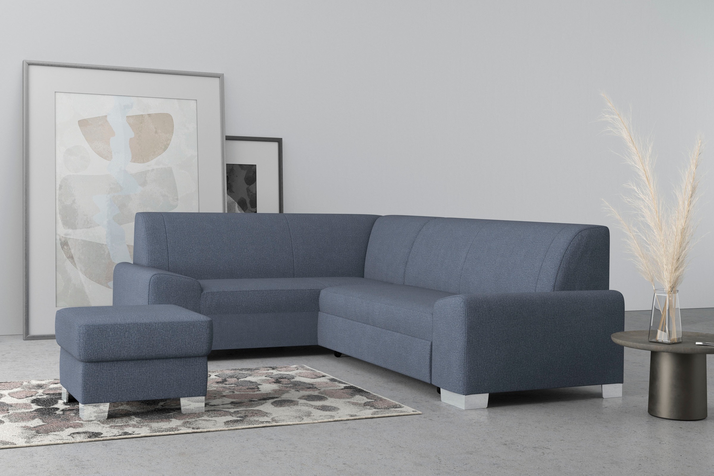 Thumbnail - DOMO collection Ecksofa "Anzio in kubischer Formensprache, flache Armlehnen, L-Form" Wahlweise mit Bettfunktion und Fede...