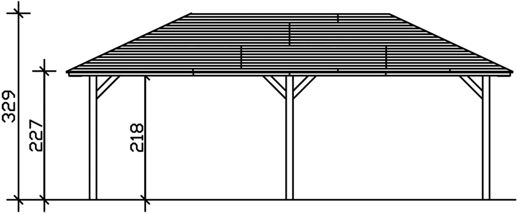 Skanholz Einzelcarport »Taunus«, 335 cm, Anthrazit