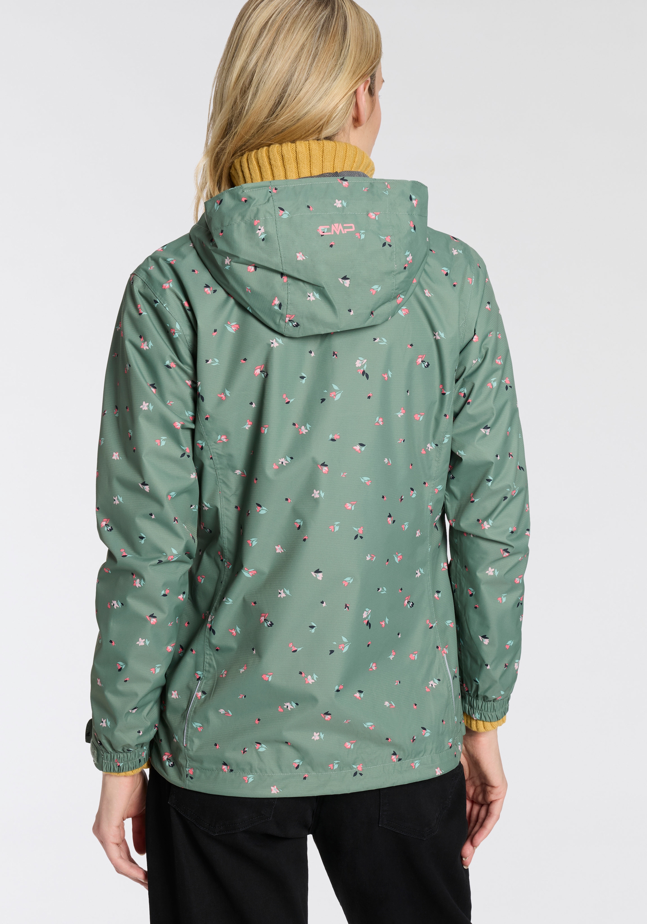 CMP Regenjacke mit Kapuze Packtasche, getapte Nähte, atmungsaktiv