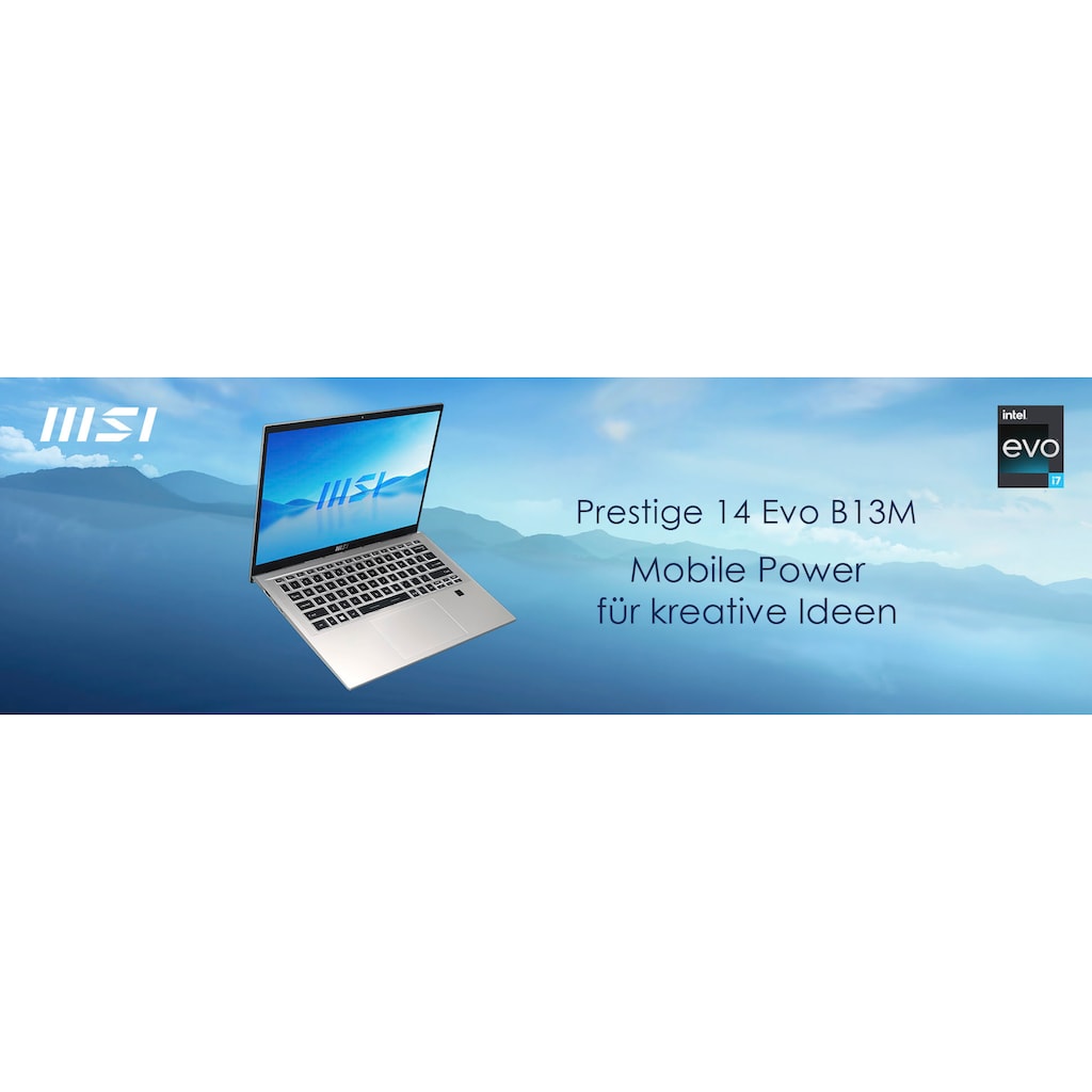 MSI Notebook »Prestige 14 Evo B13M-291«, 35,7 cm, / 14 Zoll, Intel, Core i5, Iris Xe Graphics, 512 GB SSD