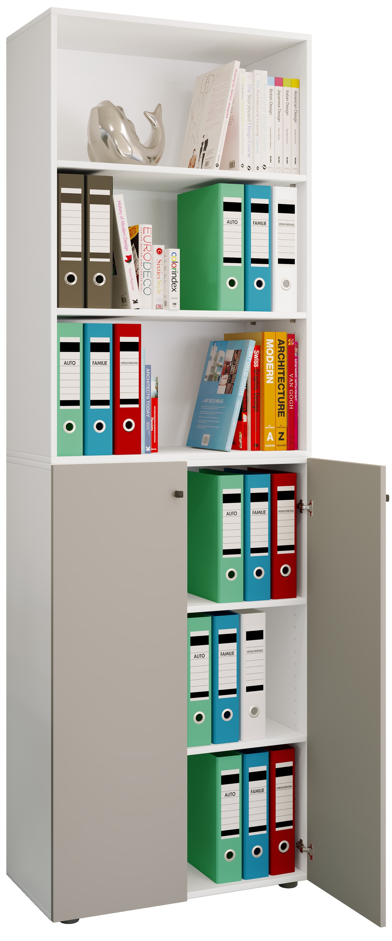 VCM Aktenschrank "Büroschrank Regal Ordner Aktenschrank Lona 6fach" 1 Stk. tlg.