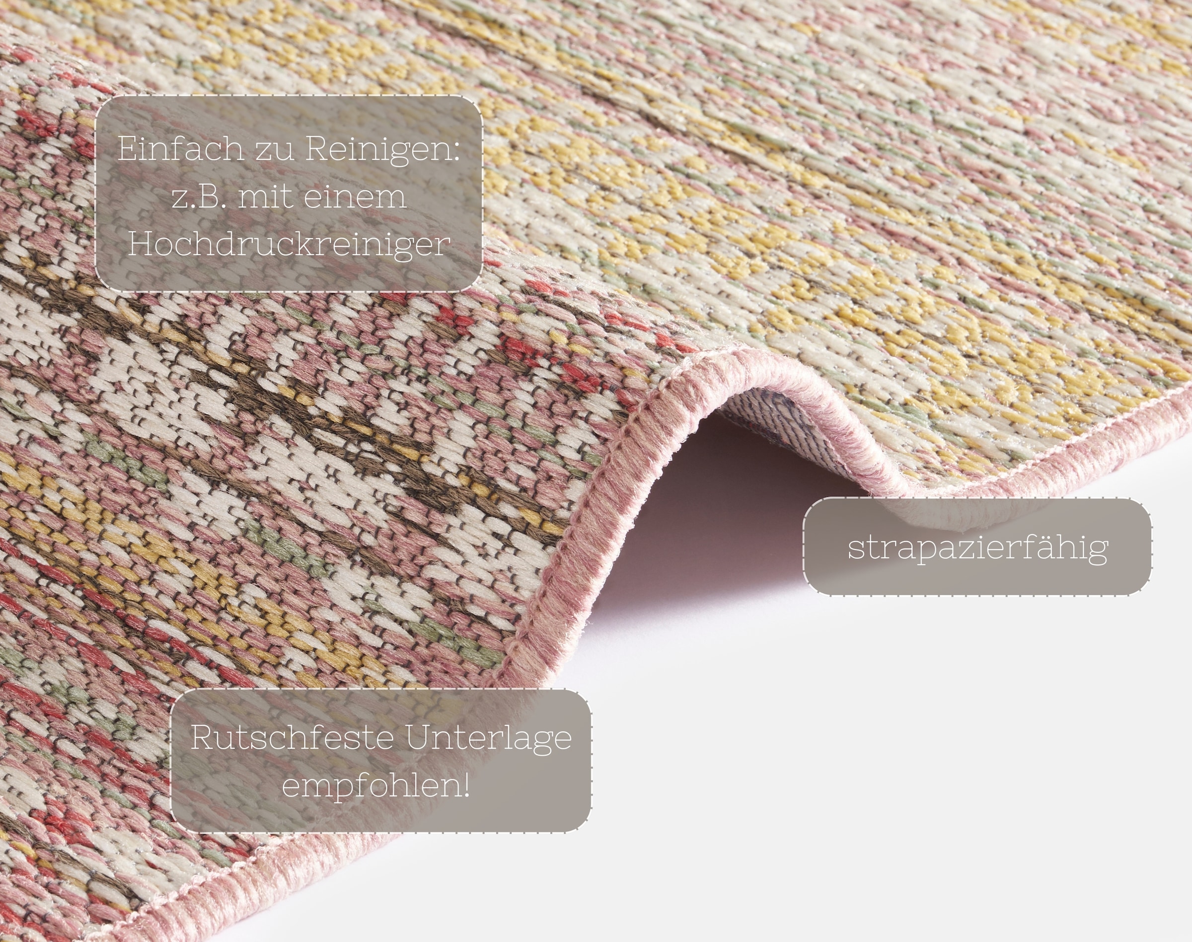 NORTHRUGS Teppich »Pine«, rechteckig, 7 mm Höhe, In-und Outdoor geeignet, Strapazierfähig und pflegeleicht, Flachgewebe