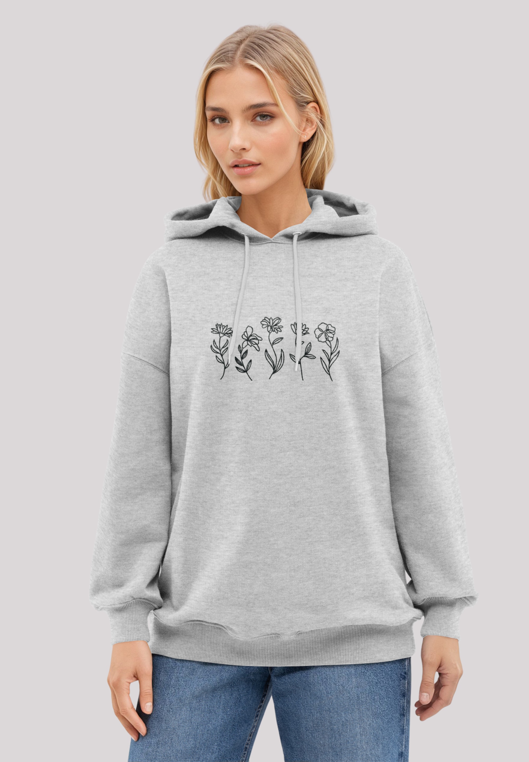 F4NT4STIC Kapuzenpullover "Wildflower Minimalistic Bestickt", Premium Quali günstig online kaufen