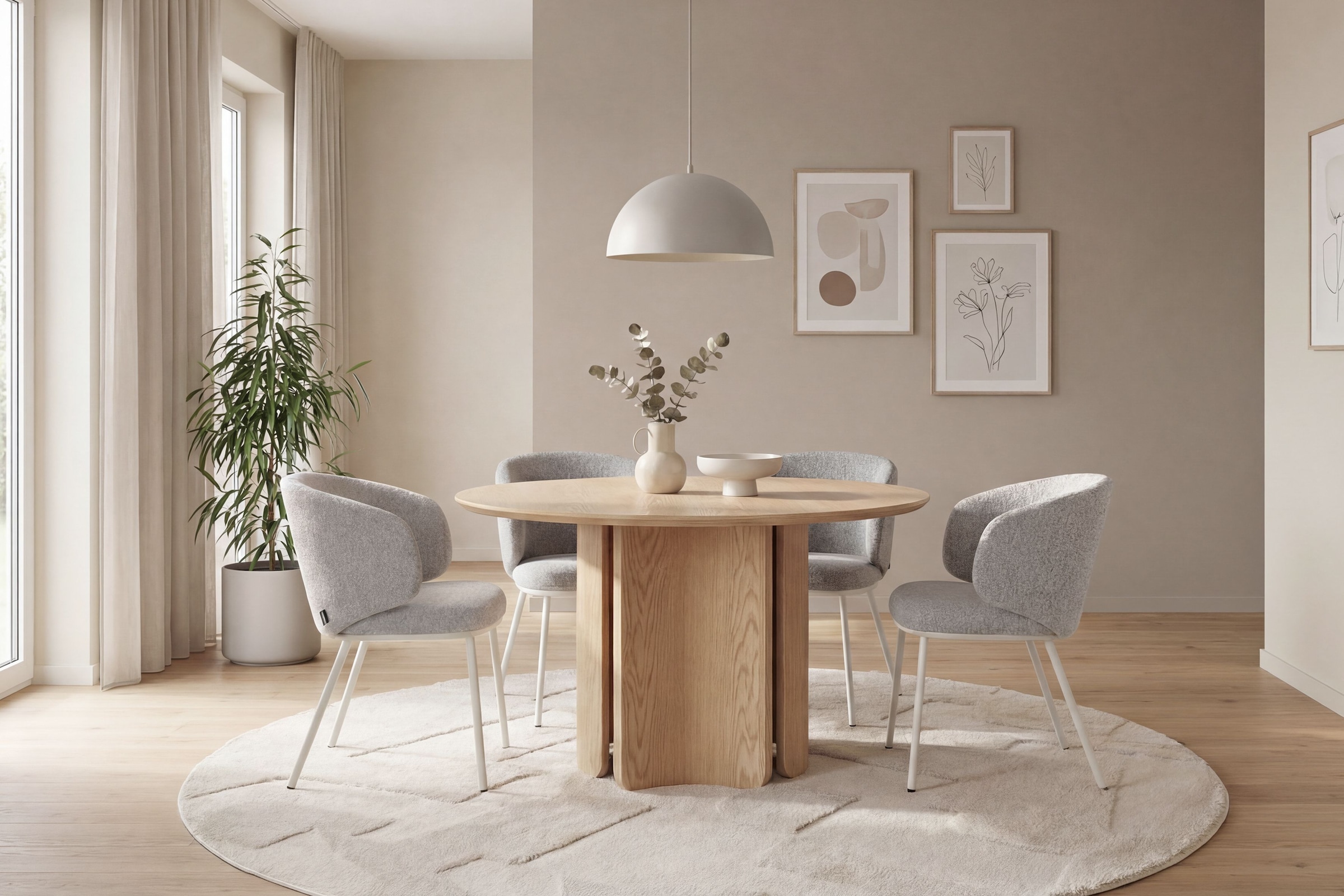 SCHÖNER WOHNEN-Kollektion Esstisch »HARSTAD« 1 Stk. tlg. 120 cm, mit variabel montierbarem Untergestell