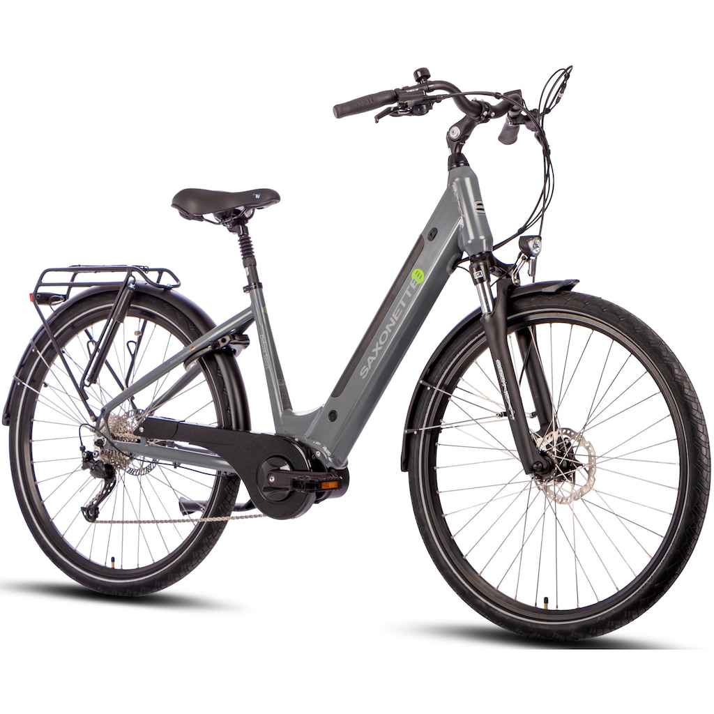 SAXONETTE E-Bike »SAXONETTE Deluxe Sport (Wave)«, 9 Gang, Shimano, Alivio, Mittelmotor 250 W