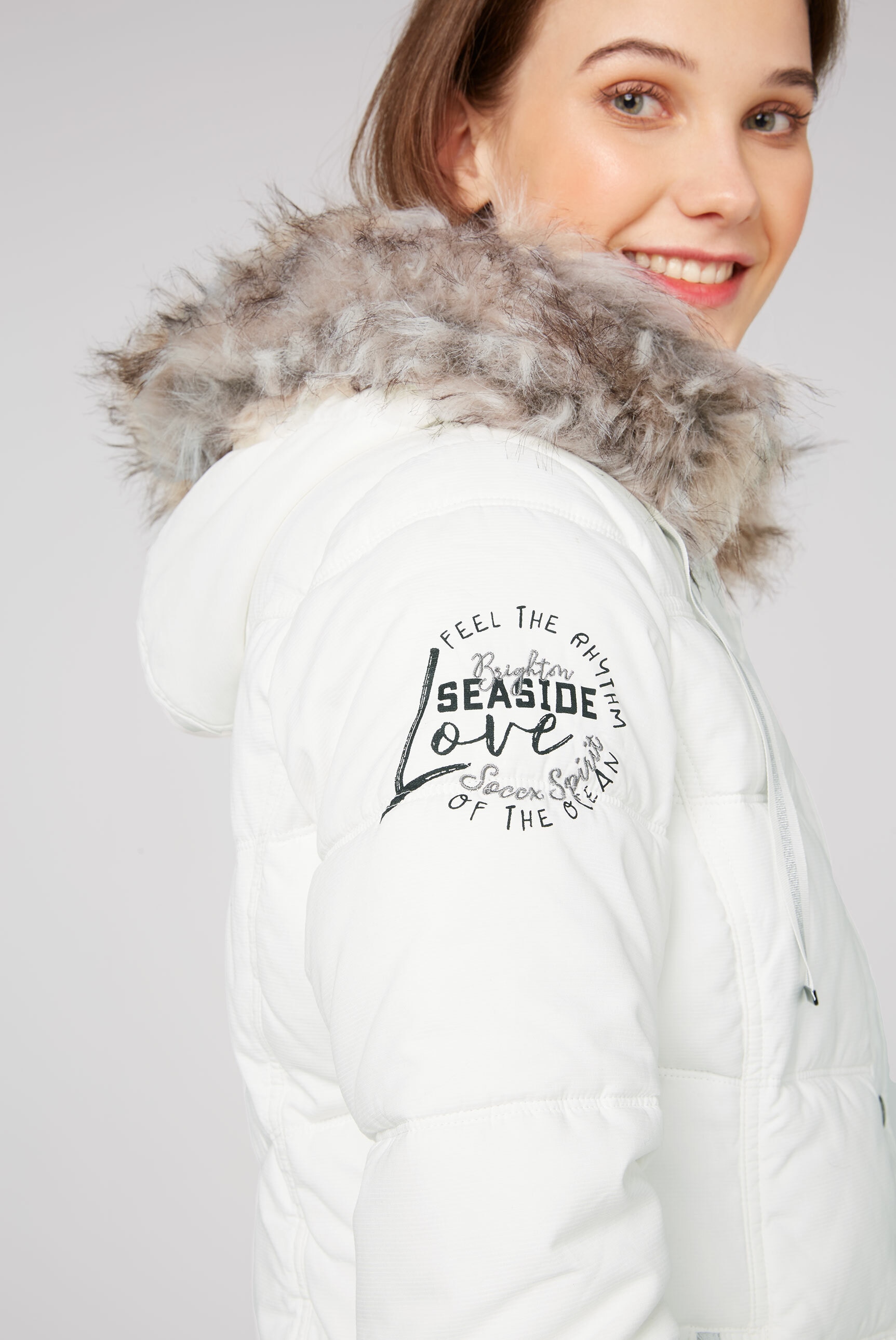 SOCCX Winterjacke, mit Kapuze, mit Plüschfutter
