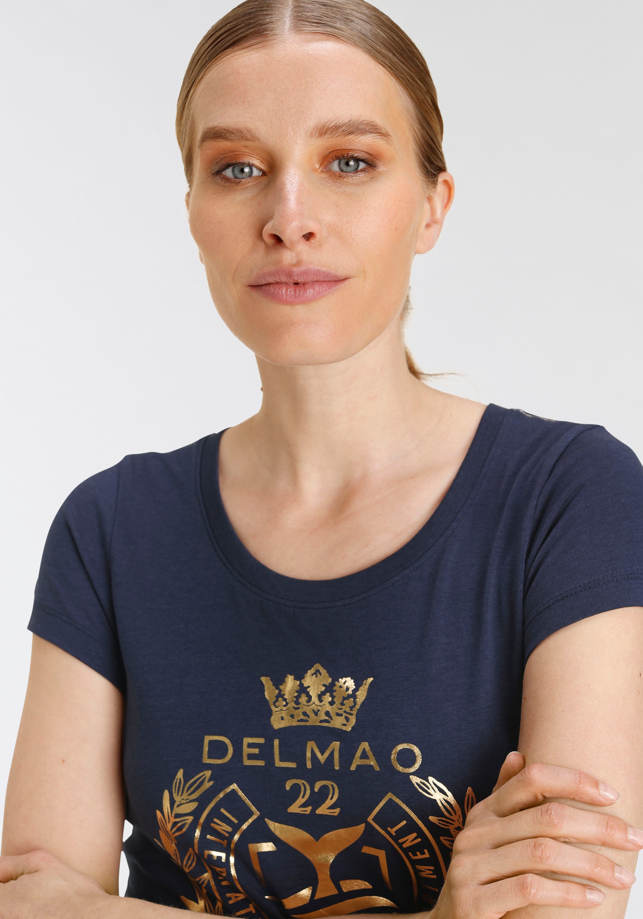 DELMAO T-Shirt, mit hochwertigem, goldfarbenem NEUE bestellen BAUR | MARKE! Folienprint - für
