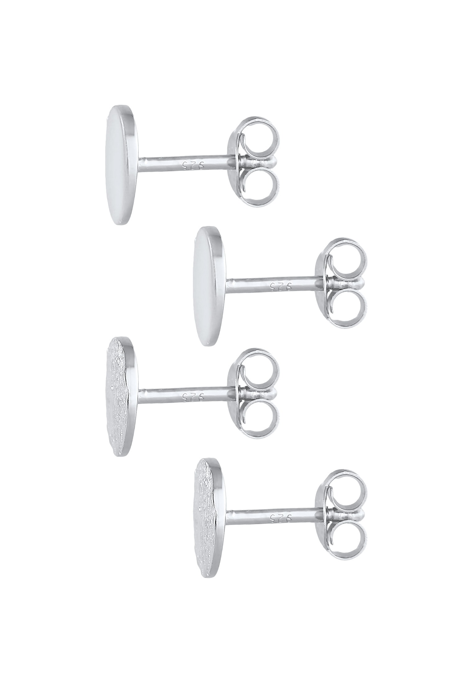 Elli Ohrstecker-Set »Ohrringe Ohrstecker Matt Glänzend Rund (2 tlg.) 925 Silber«