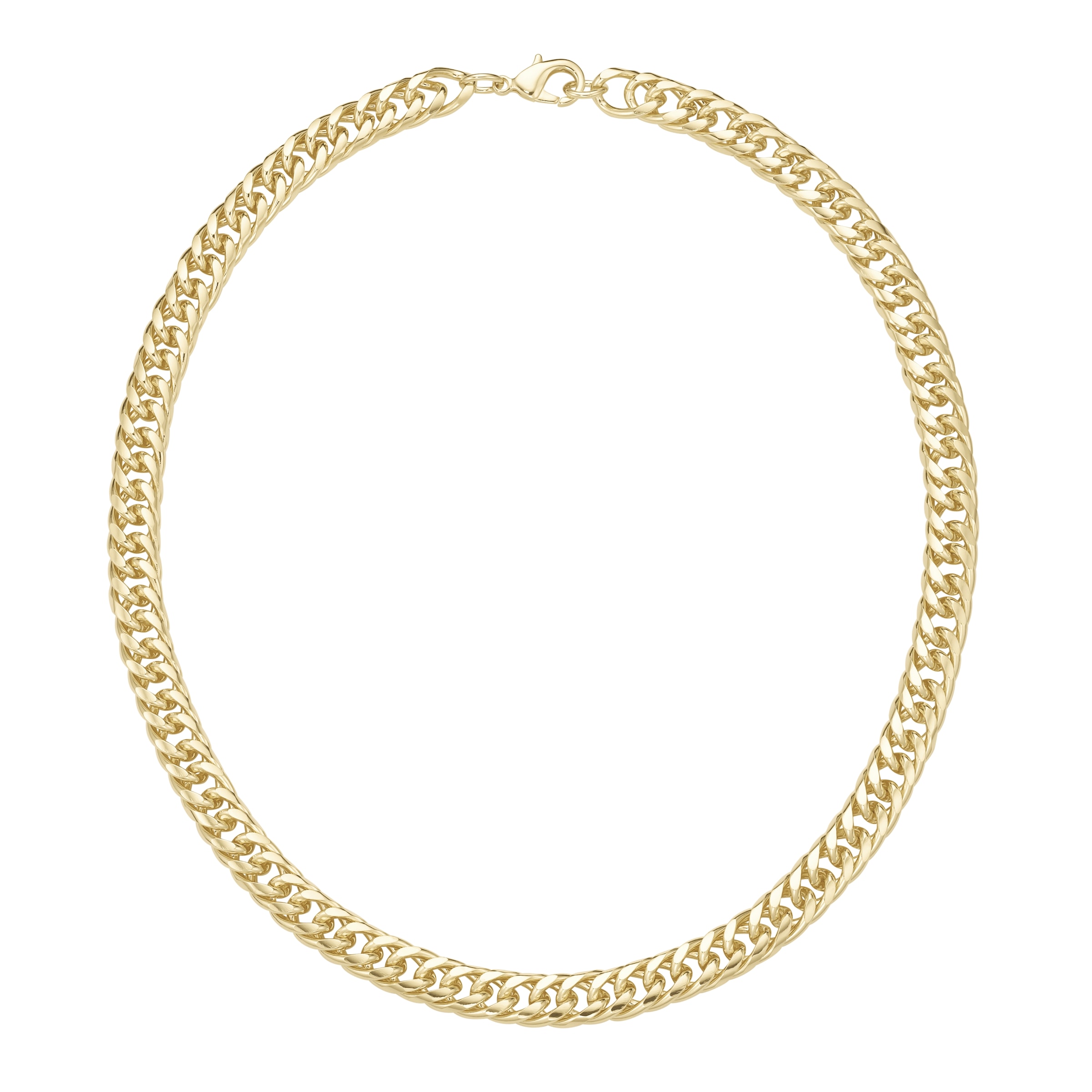 FIRETTI Damen Panzerkette "Schmuck Geschenk Tombak Halsschmuck Halskette Doppel-Panzerkette", 50, Tombak, B: 8,7mm, gold, Tombak, B:8,7mm,