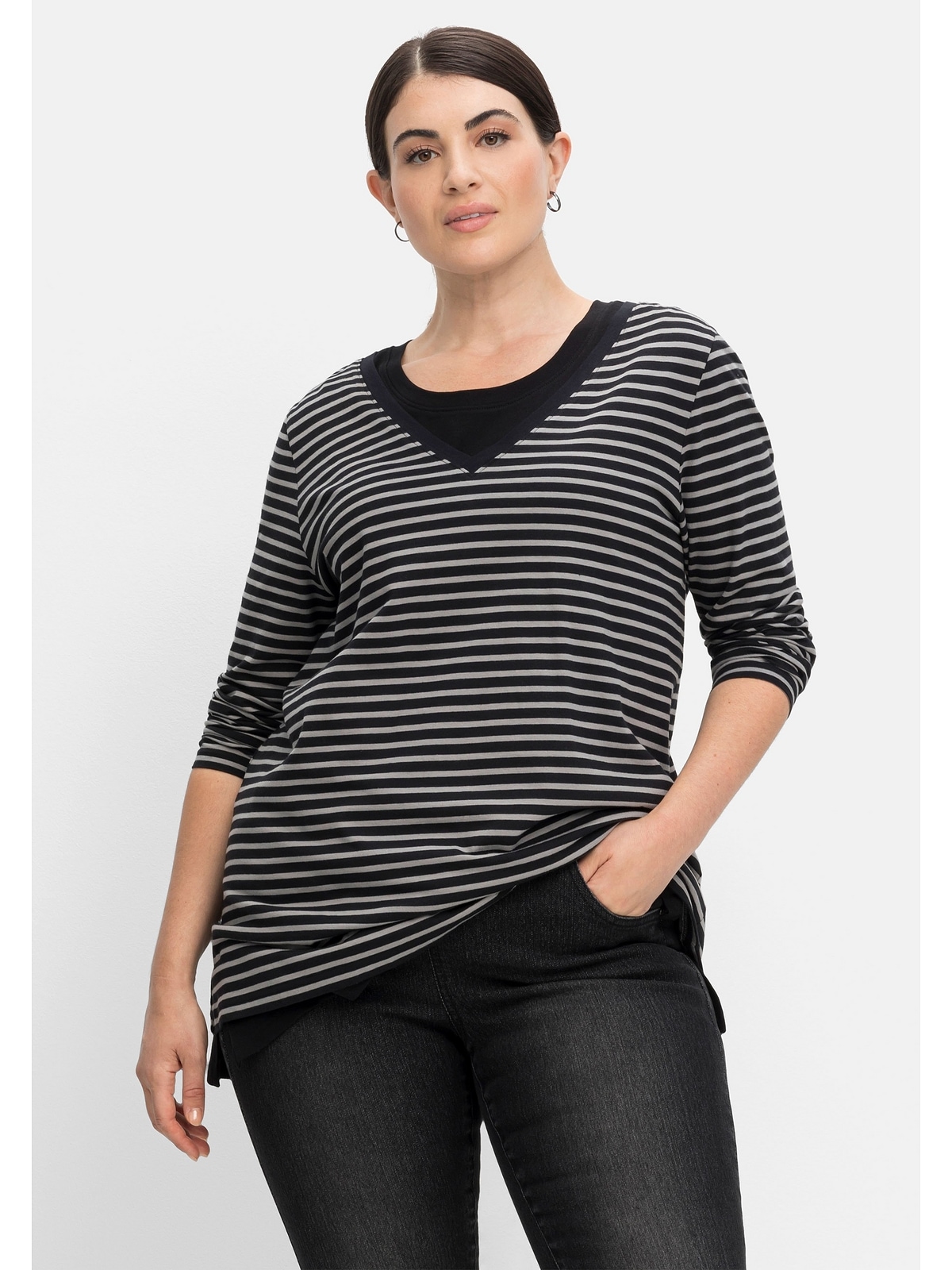 BAUR Sheego Layering-Look im als Set, | »Große Black Friday 2-in-1-Shirt Größen«,