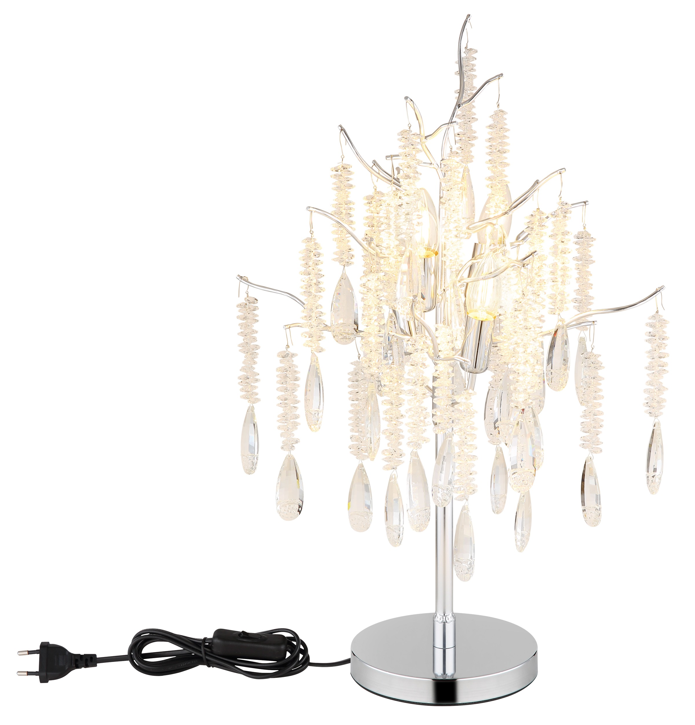 GLOBO LIGHTING Tischleuchte »KINGA« E14 1 Stk. Design Tischlampe mit funkelndem Kristallglas
