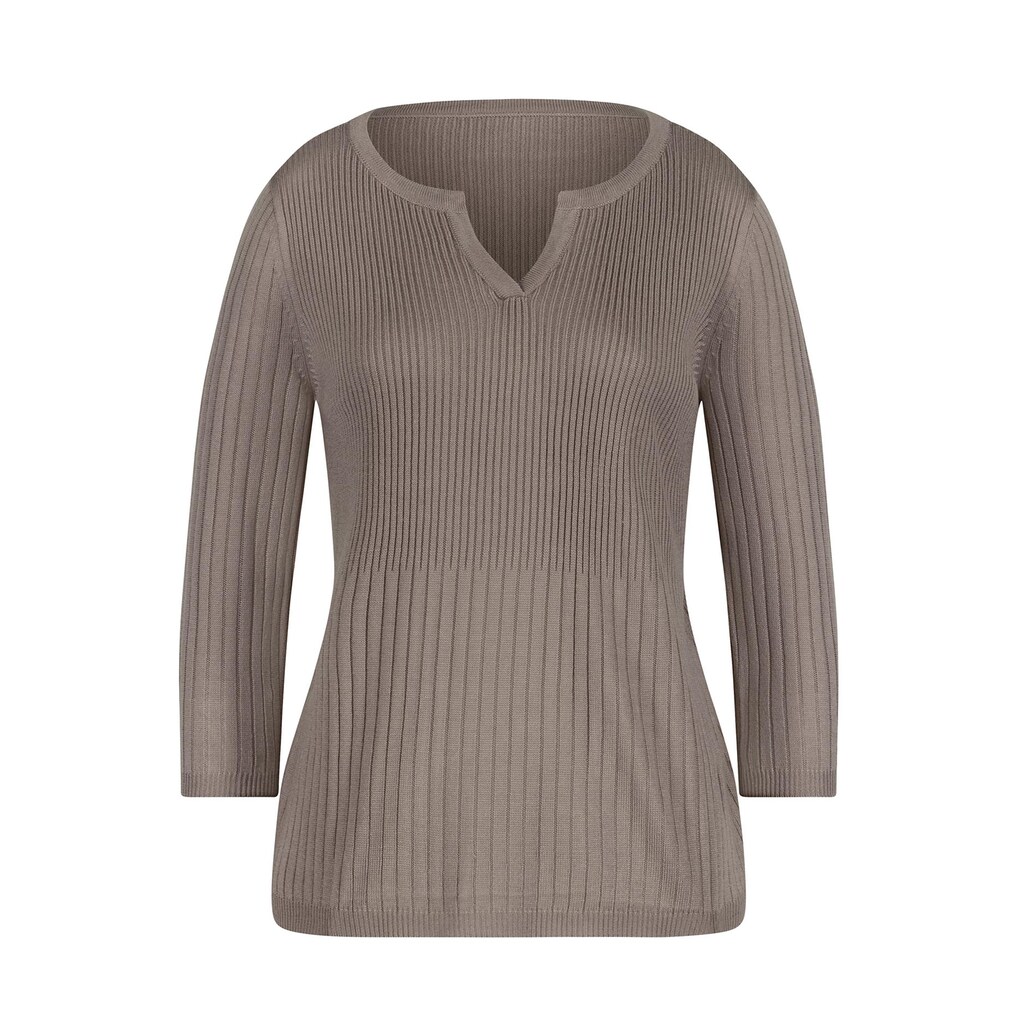 Damenmode Pullover Classic Basics 3/4 Arm-Pullover »Pullover« taupe Damenmode Pullover Classic Basics 3/4 Arm-Pullover »Pullover« taupe