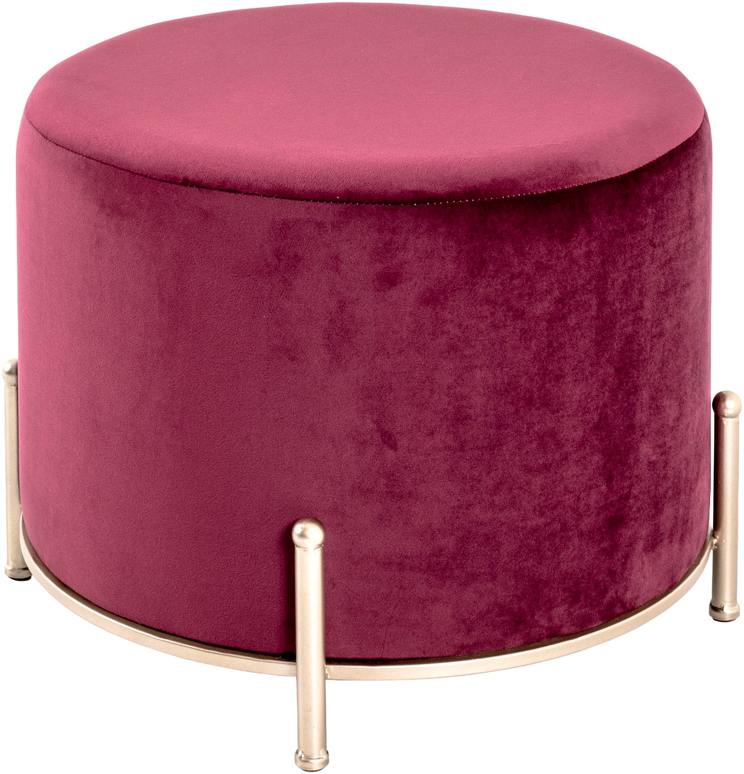 HAKU Hocker "Pouf, Schemel, Stockerl" rund - aus Textil Rot - Ø/H 48/40 cm