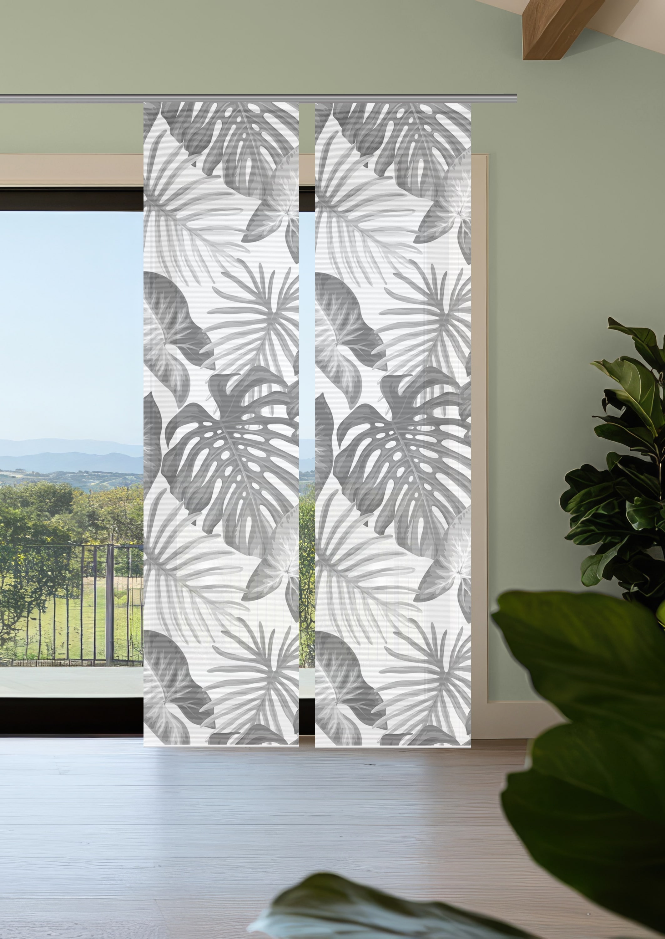 Vision S Schiebegardine "SANJA" Paneelwagen 2 Stk. tlg. Schiebevorhang,Bamb günstig online kaufen