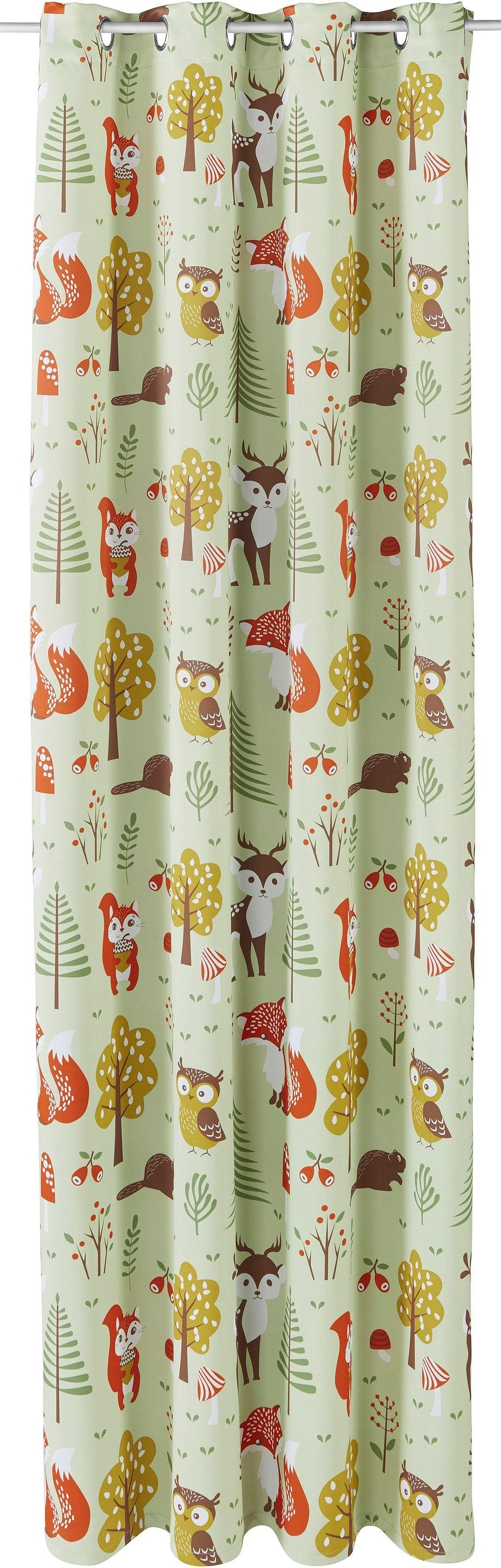 my home Verdunkelungsvorhang "Waldtiere" Ösen 1 Stk. tlg. bedruckte Kinderg günstig online kaufen