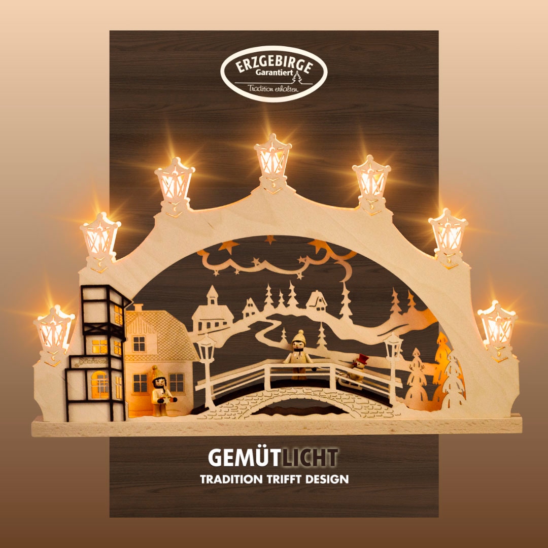 Weigla LED Schwibbogen, Erzgebirge garantiert, Weihnachtsdeko Innen, Weihna günstig online kaufen