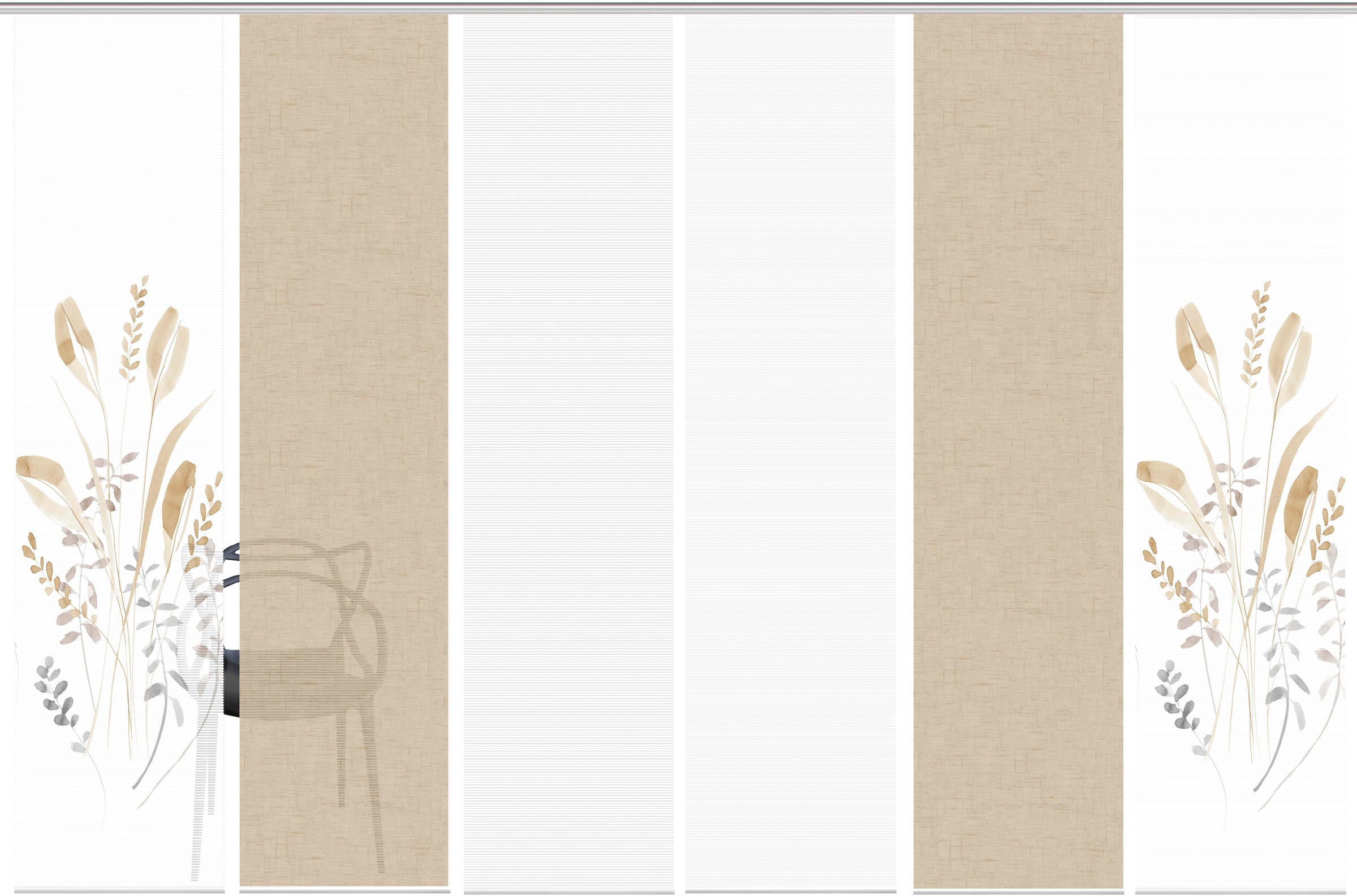 Vision S Schiebegardine »AYENE 6er SET« Paneelwagen 6 Stk. tlg. Schiebevorhang Digidruck 6er Set AYENE