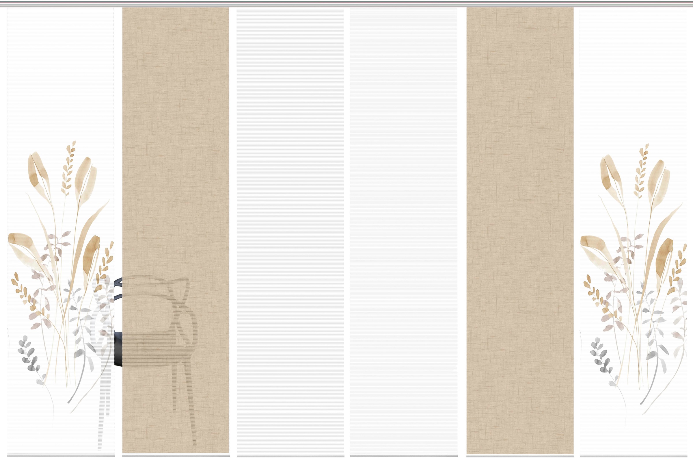 Vision S Schiebegardine "AYENE 6er SET" Paneelwagen 6 Stk. tlg. Schiebevorh günstig online kaufen