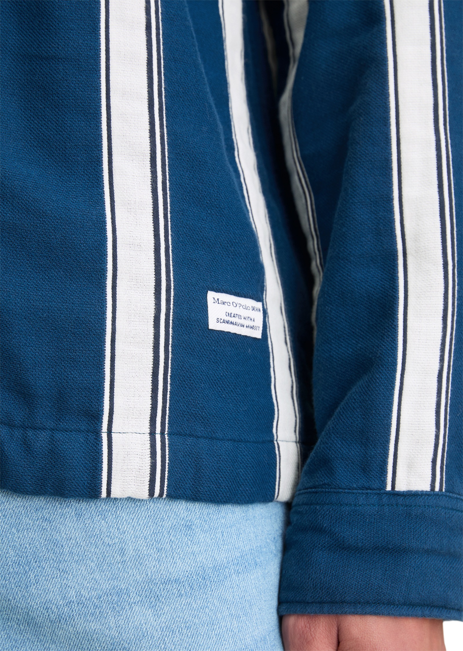 Marc O'Polo Denim Men's Striped Cotton Overshirt Medium Blue L 3